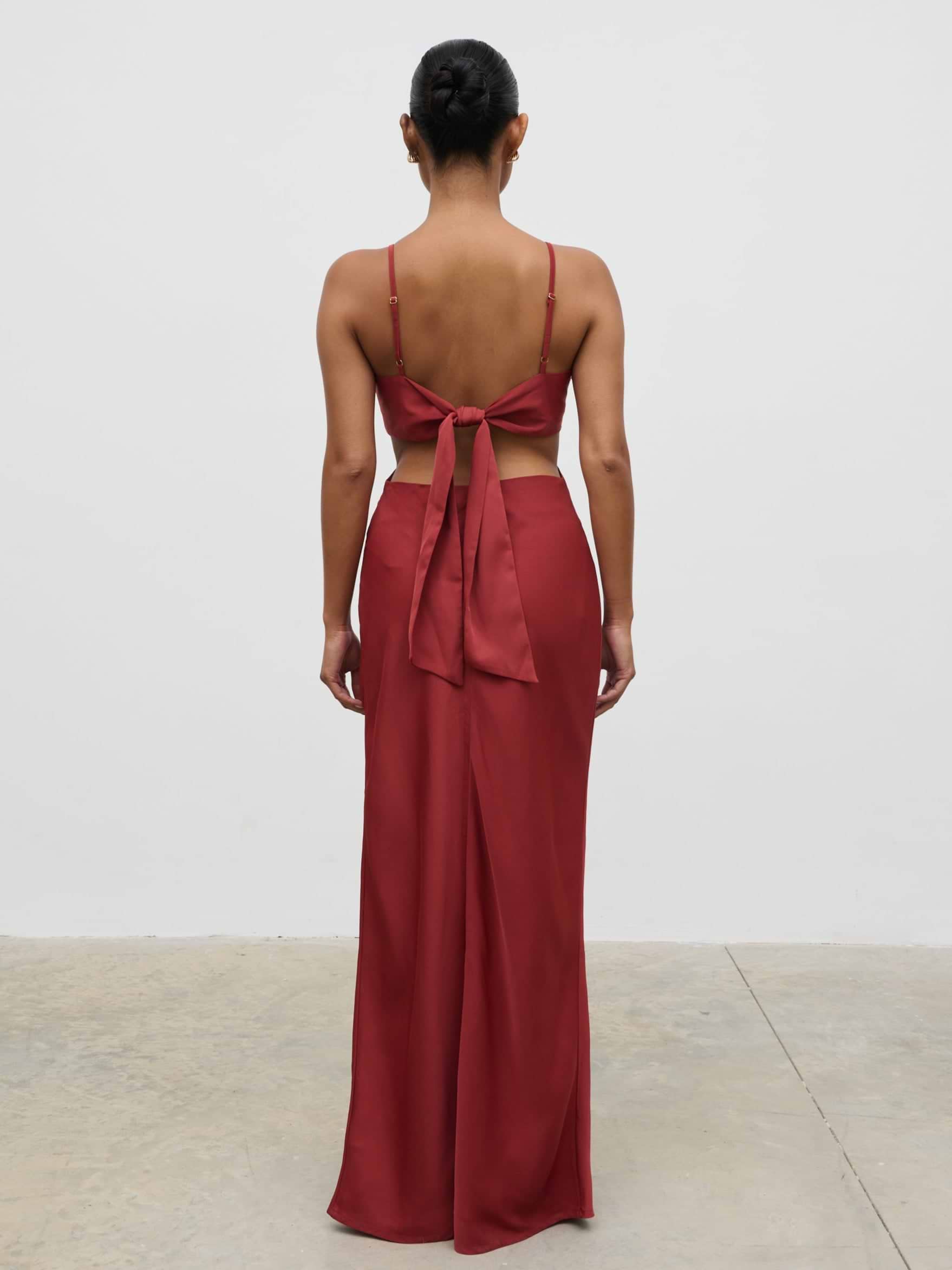 Nellie Cut Out Maxi Dress - Rust