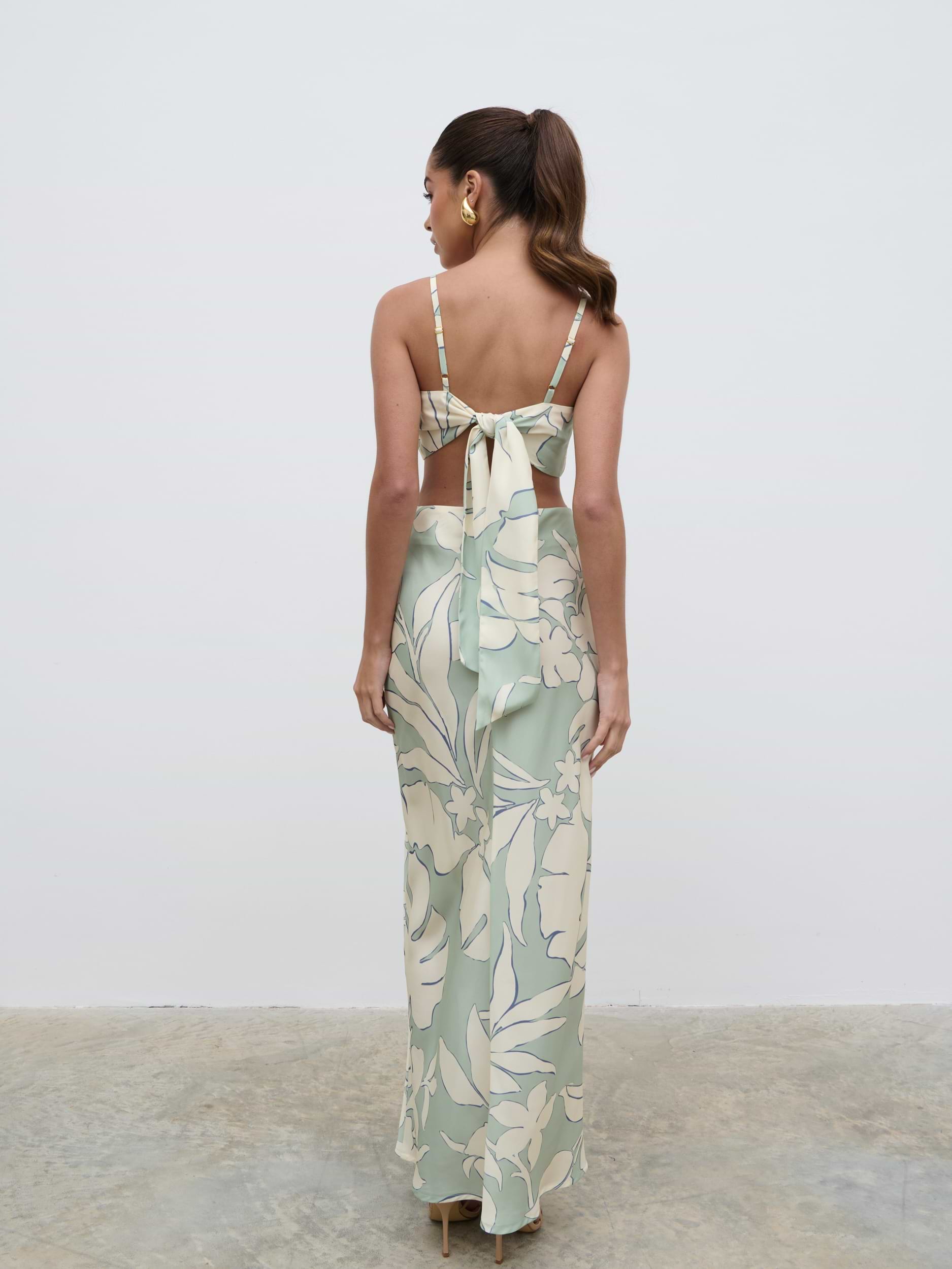 Nellie Cut Out Maxi Dress - Seaspray Floral