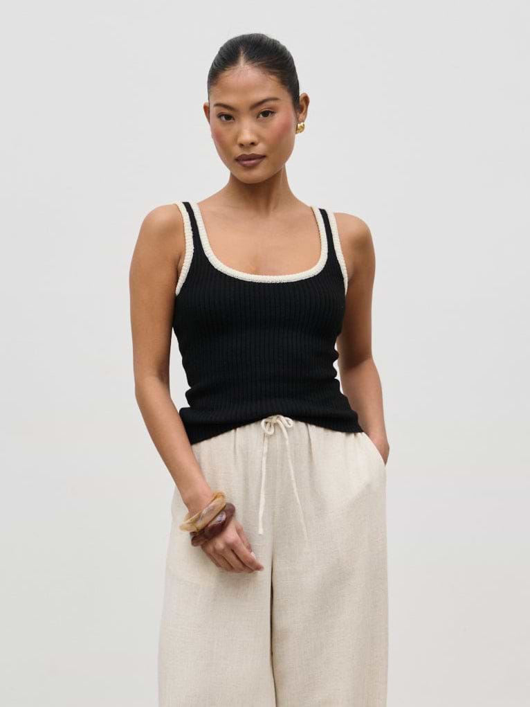 Hartley Knit Top - Black Contrast