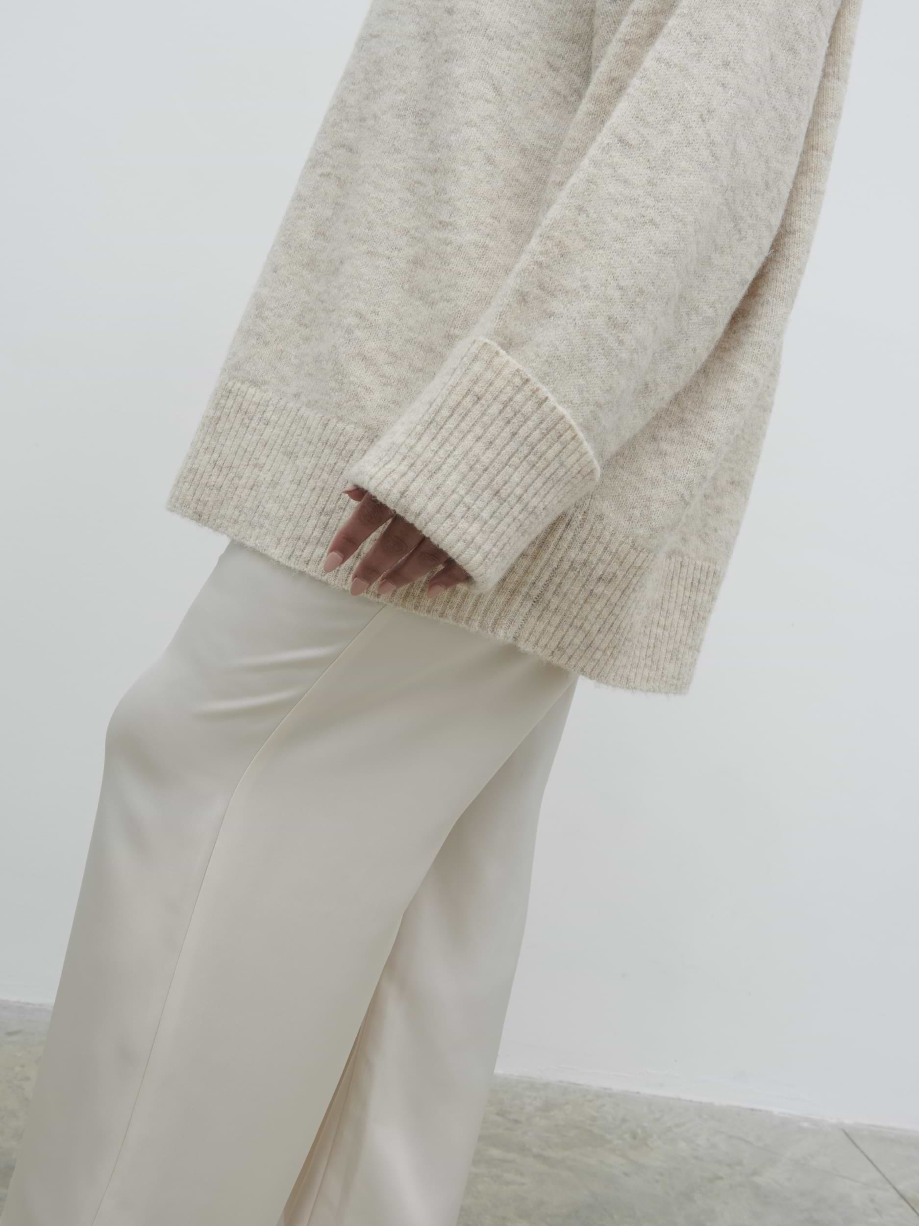 Nina Knit Jumper Curve - Beige Marl