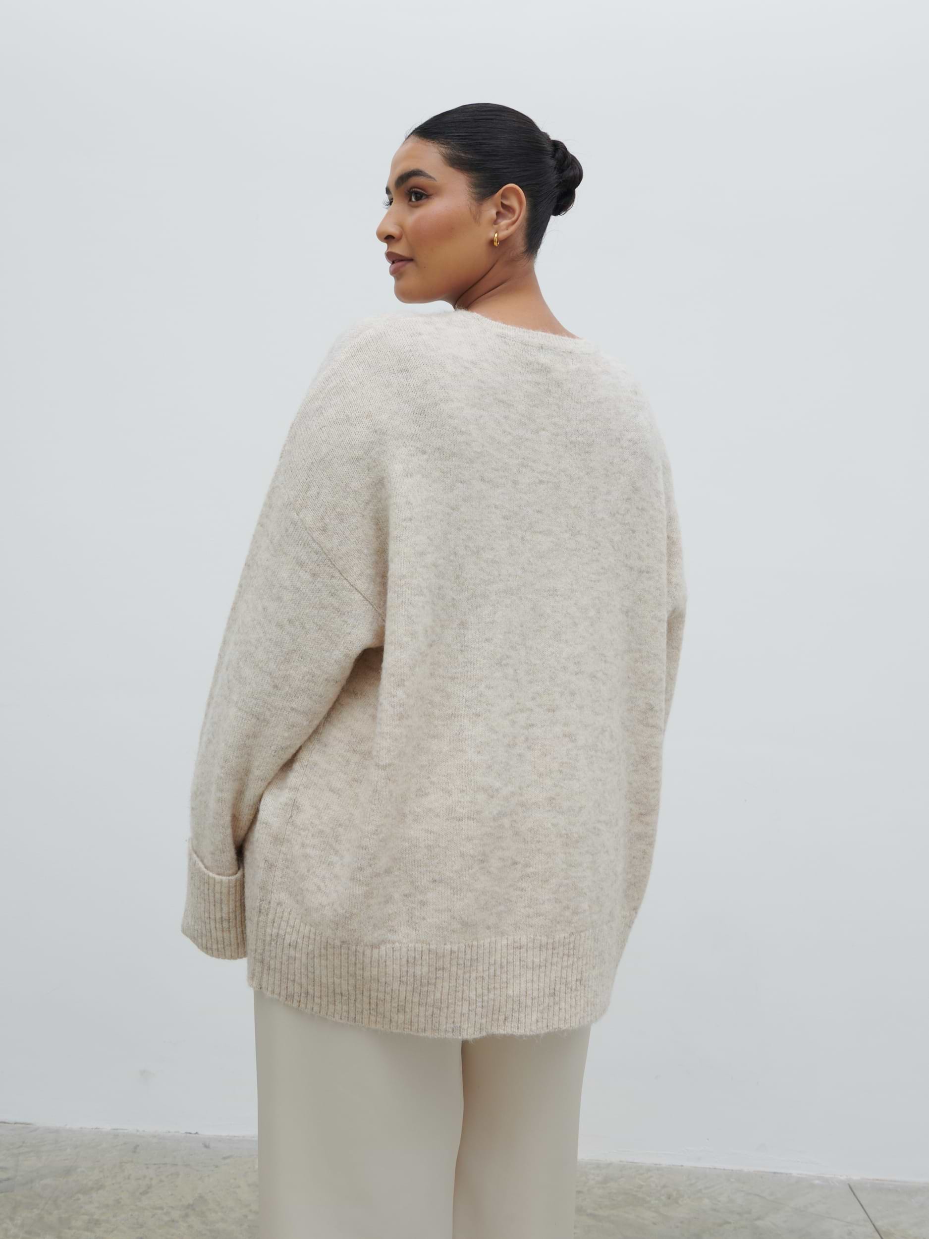 Nina Knit Jumper Curve - Beige Marl