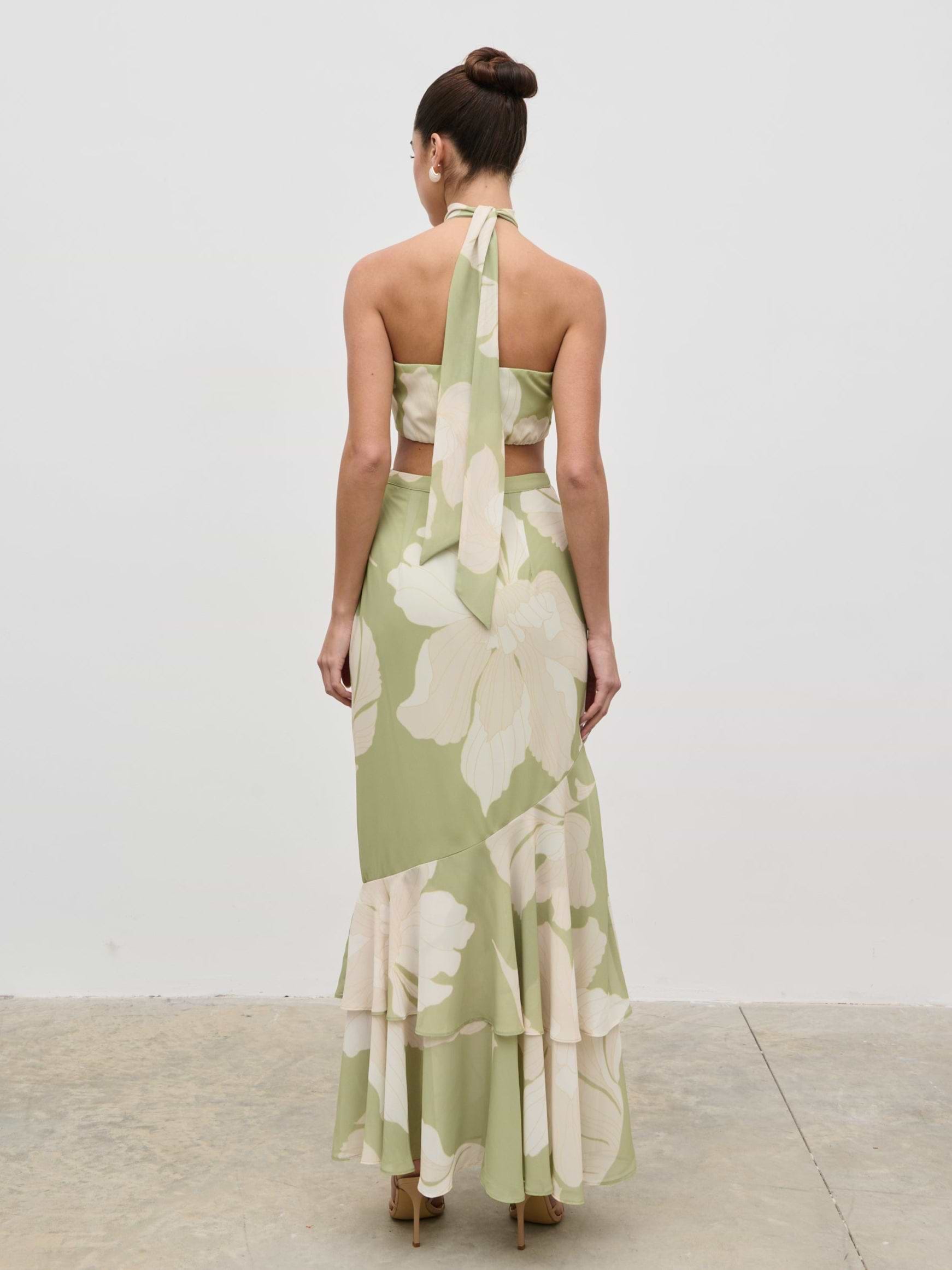 Nova Maxi Dress - Olive Floral