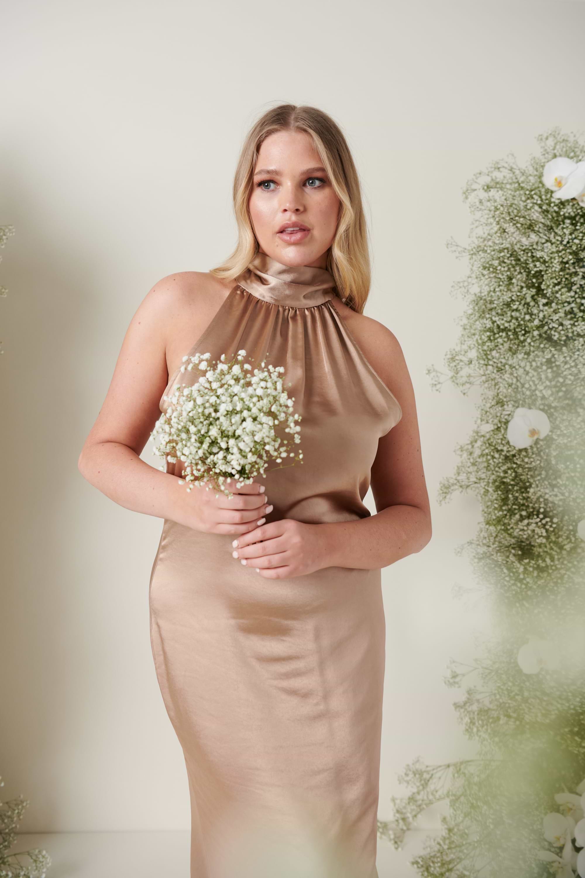 Odelle Maxi Bridesmaid Dress - Matte Mocha