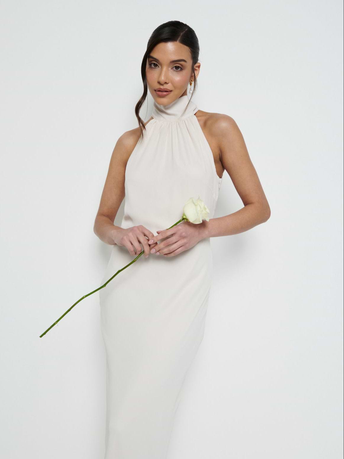 Odelle Chiffon Maxi Bridesmaid Dress - Champagne
