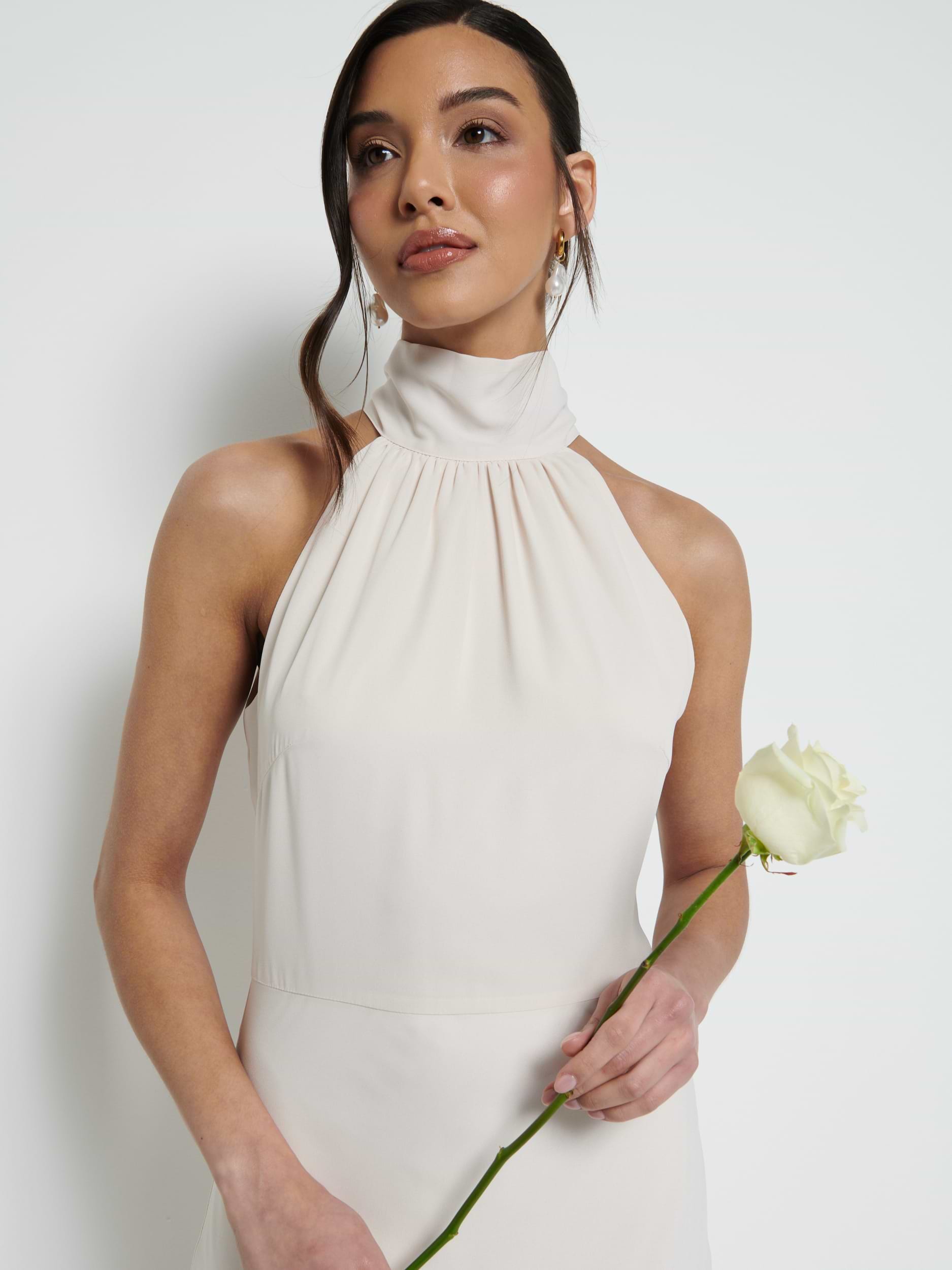 Odelle Chiffon Maxi Bridesmaid Dress - Champagne