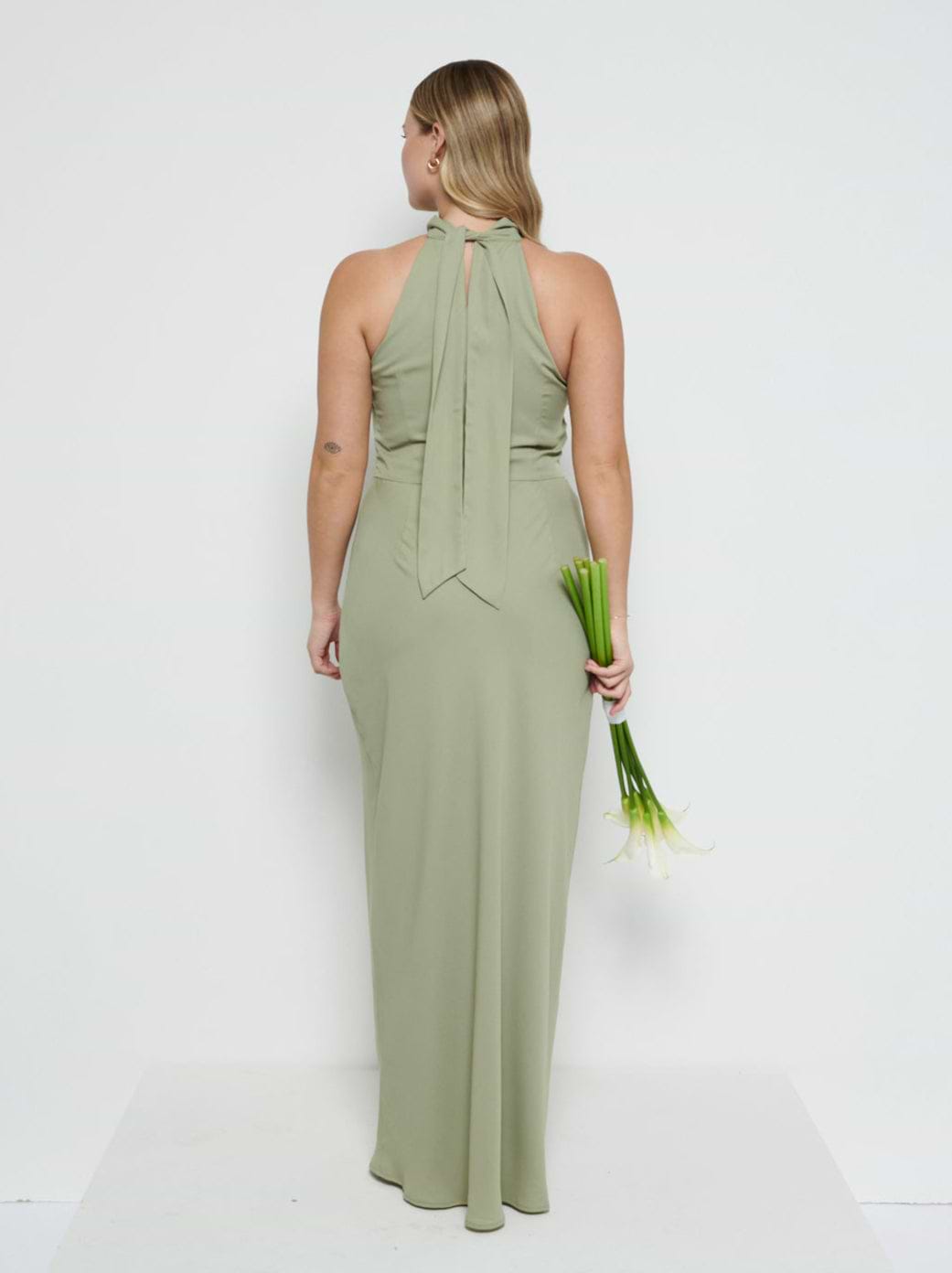 Odelle Chiffon Maxi Bridesmaid Dress - Olive