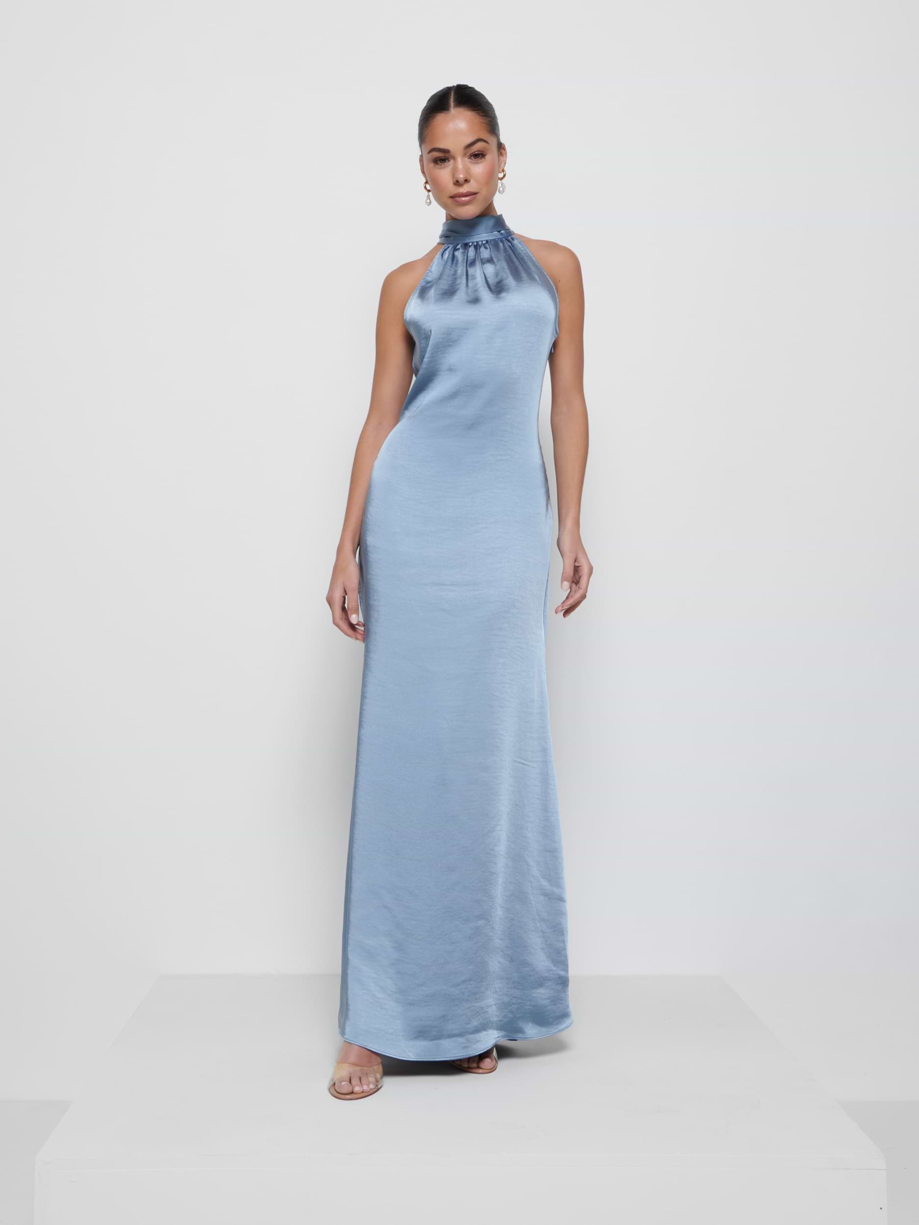 Odelle Maxi Bridesmaid Dress - Dusty Blue