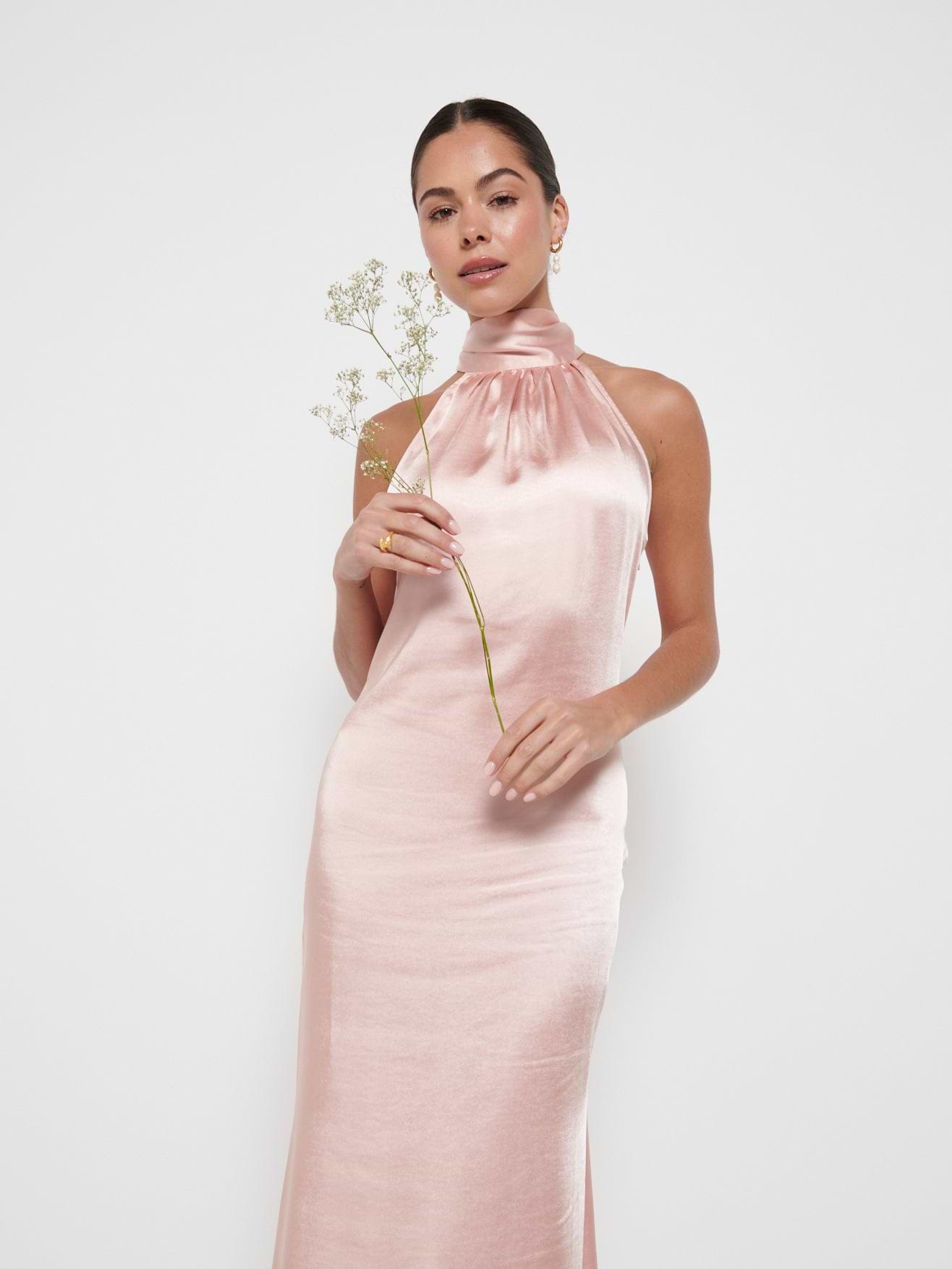 Odelle Maxi Bridesmaid Dress - Matte Blush
