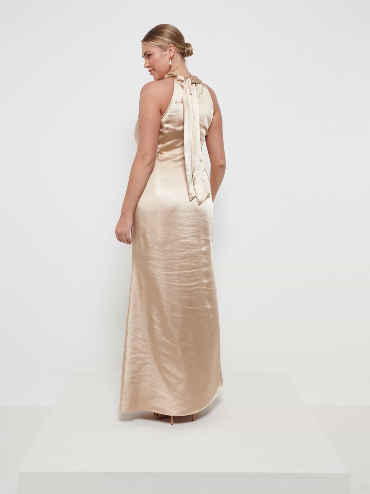 Odelle Maxi Bridesmaid Dress - Matte Bronze