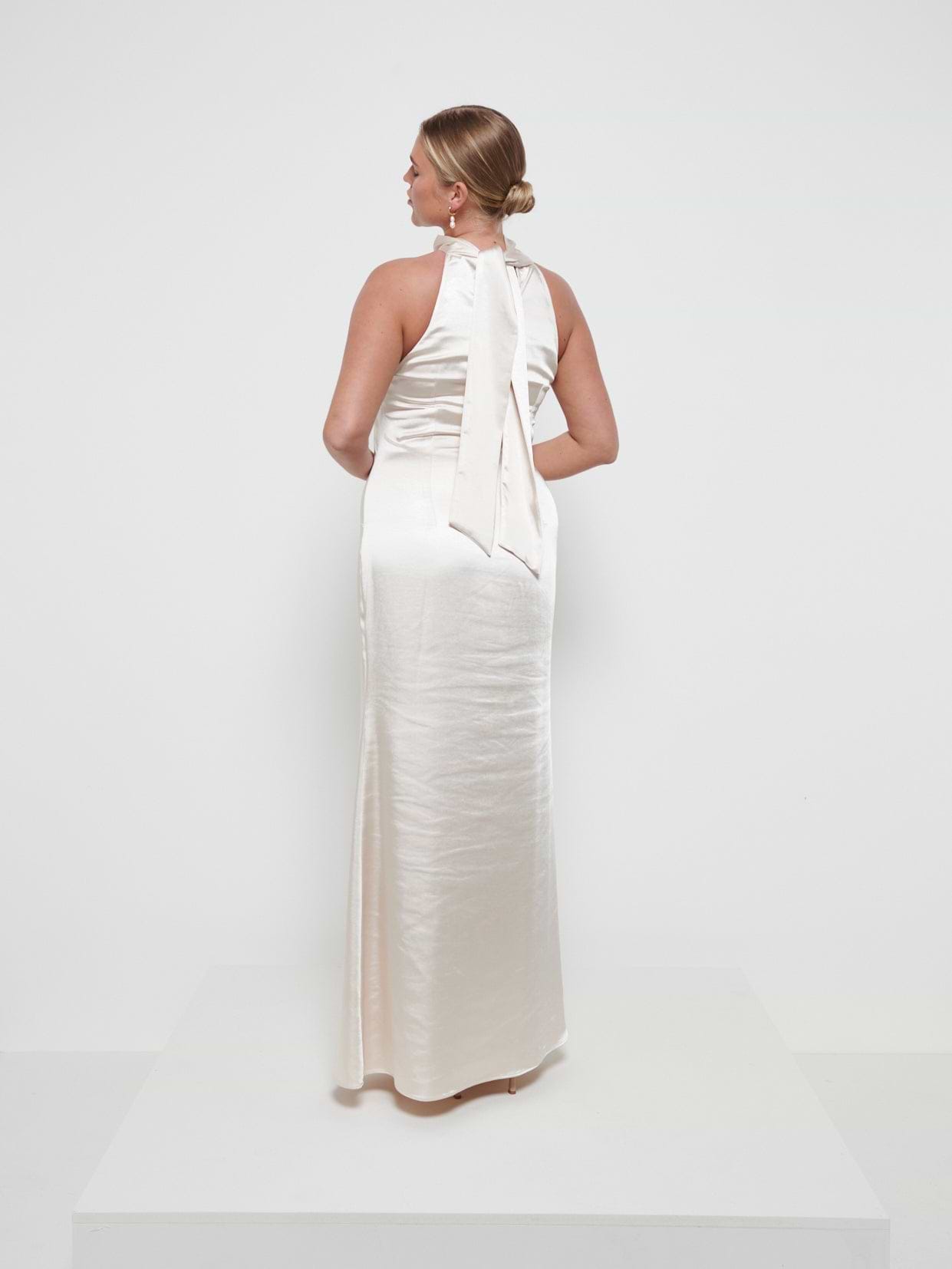 Odelle Maxi Bridesmaid Dress - Matte Champagne