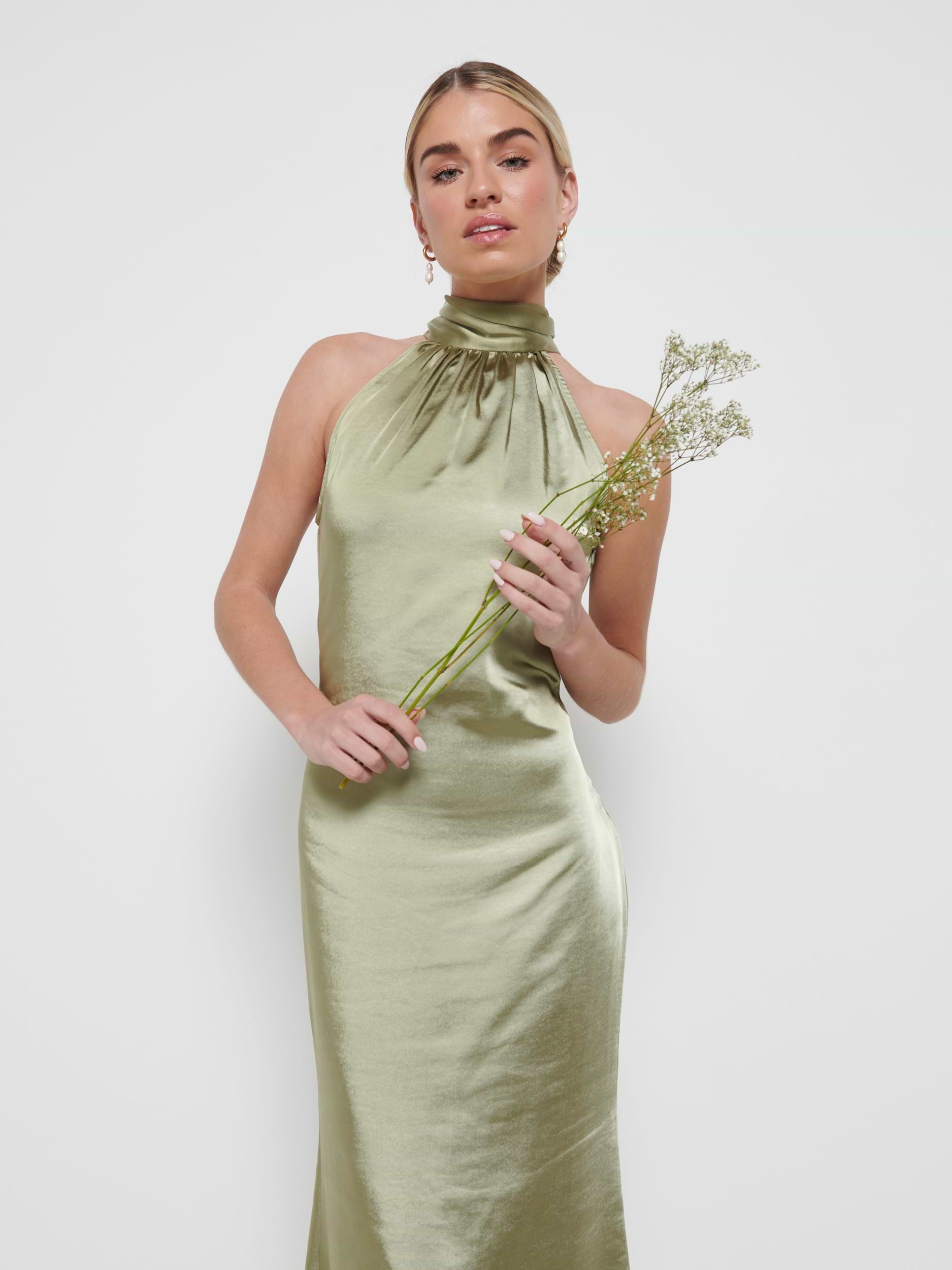 Odelle Maxi Bridesmaid Dress - Matte Olive