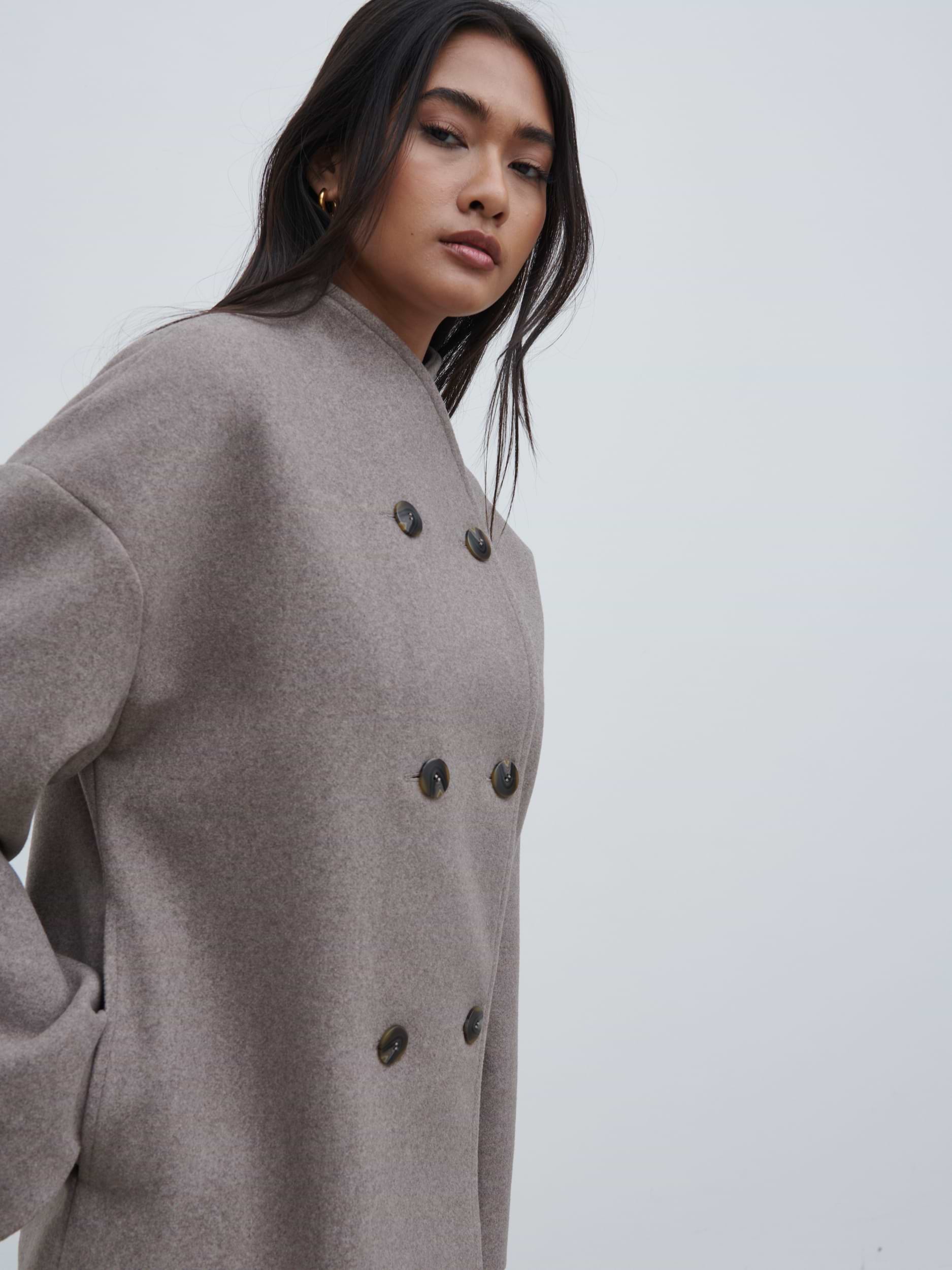 Oliviana Felted Button Jacket - Greige