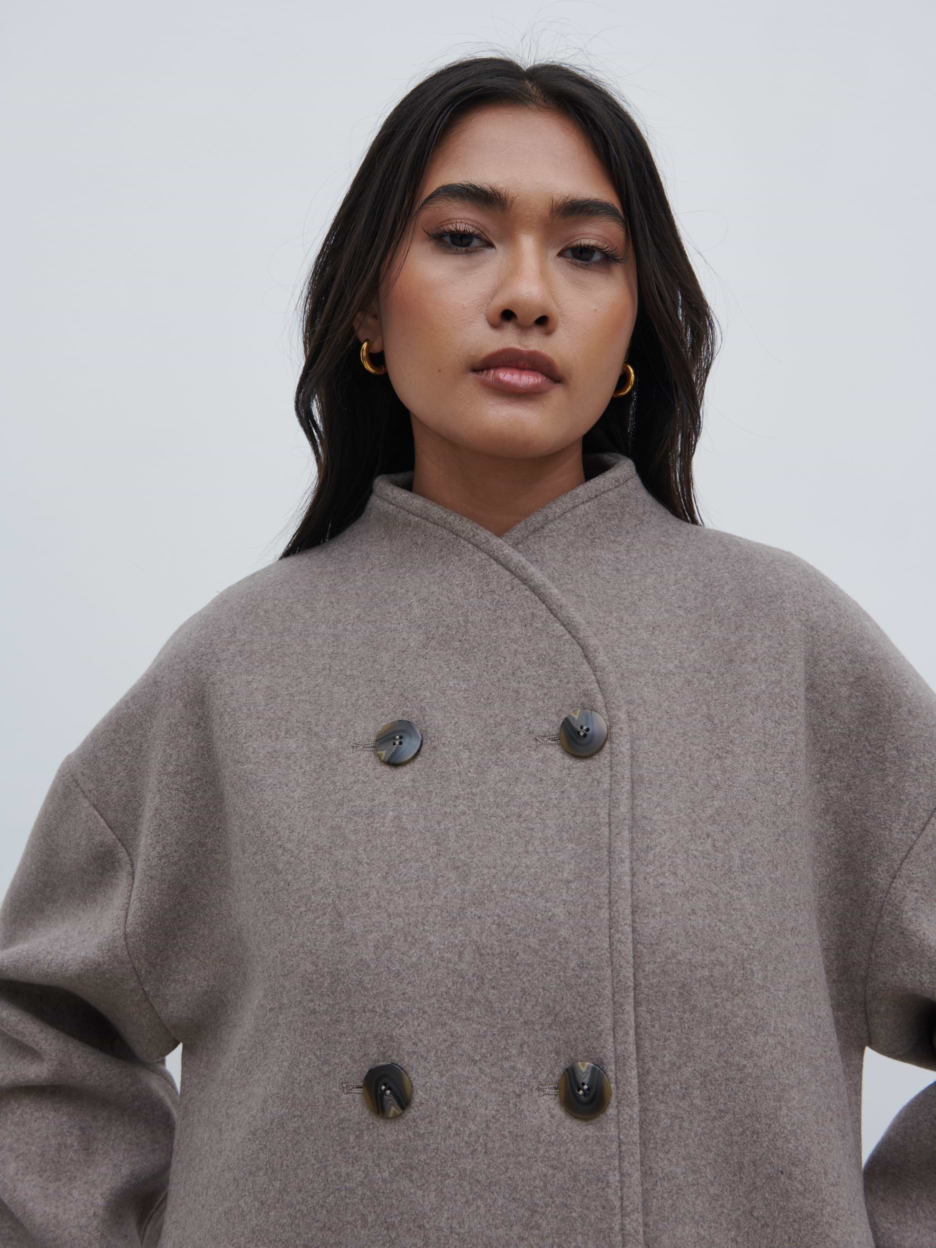 Oliviana Felted Button Jacket - Greige