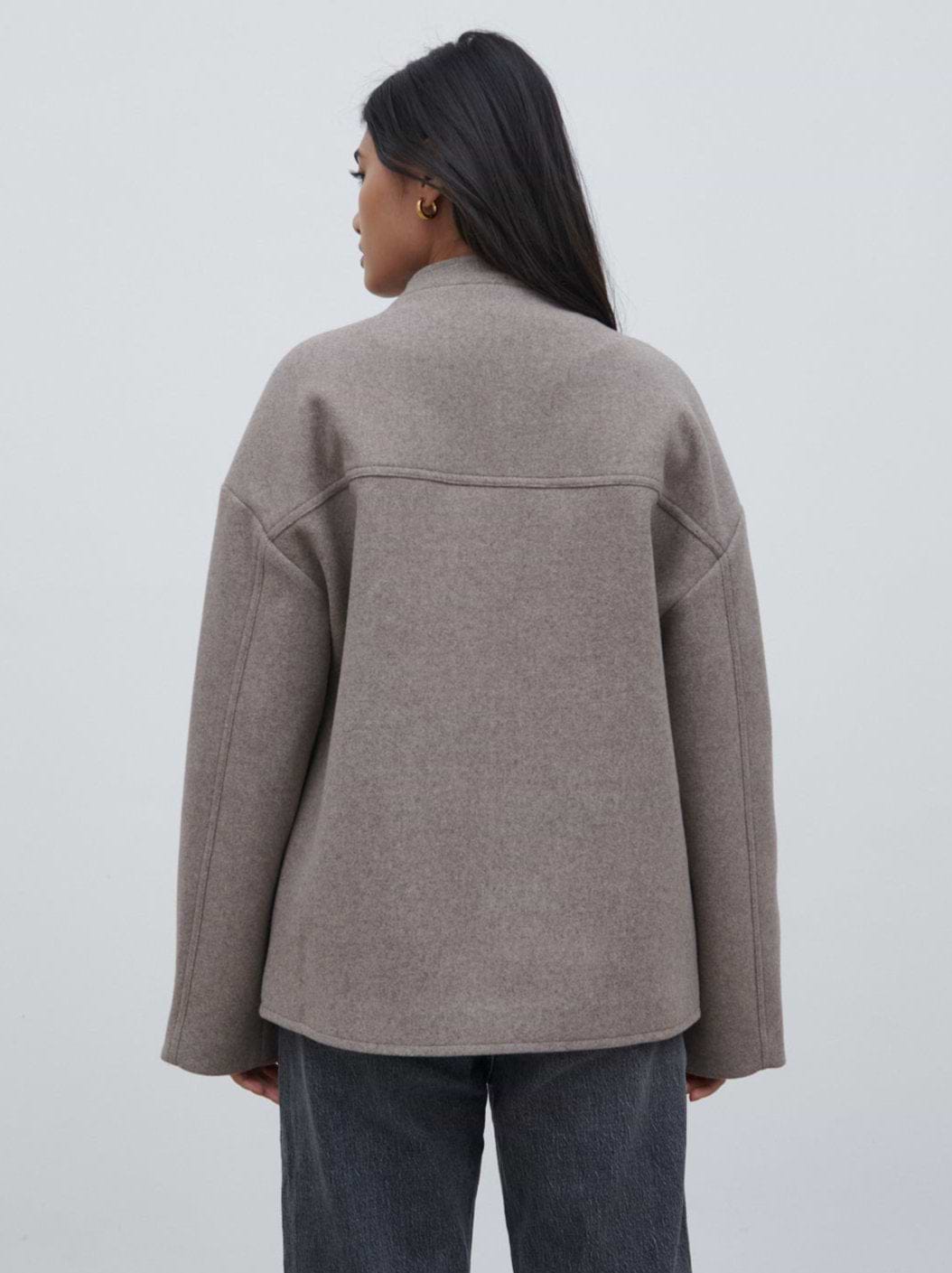 Oliviana Felted Button Jacket - Greige