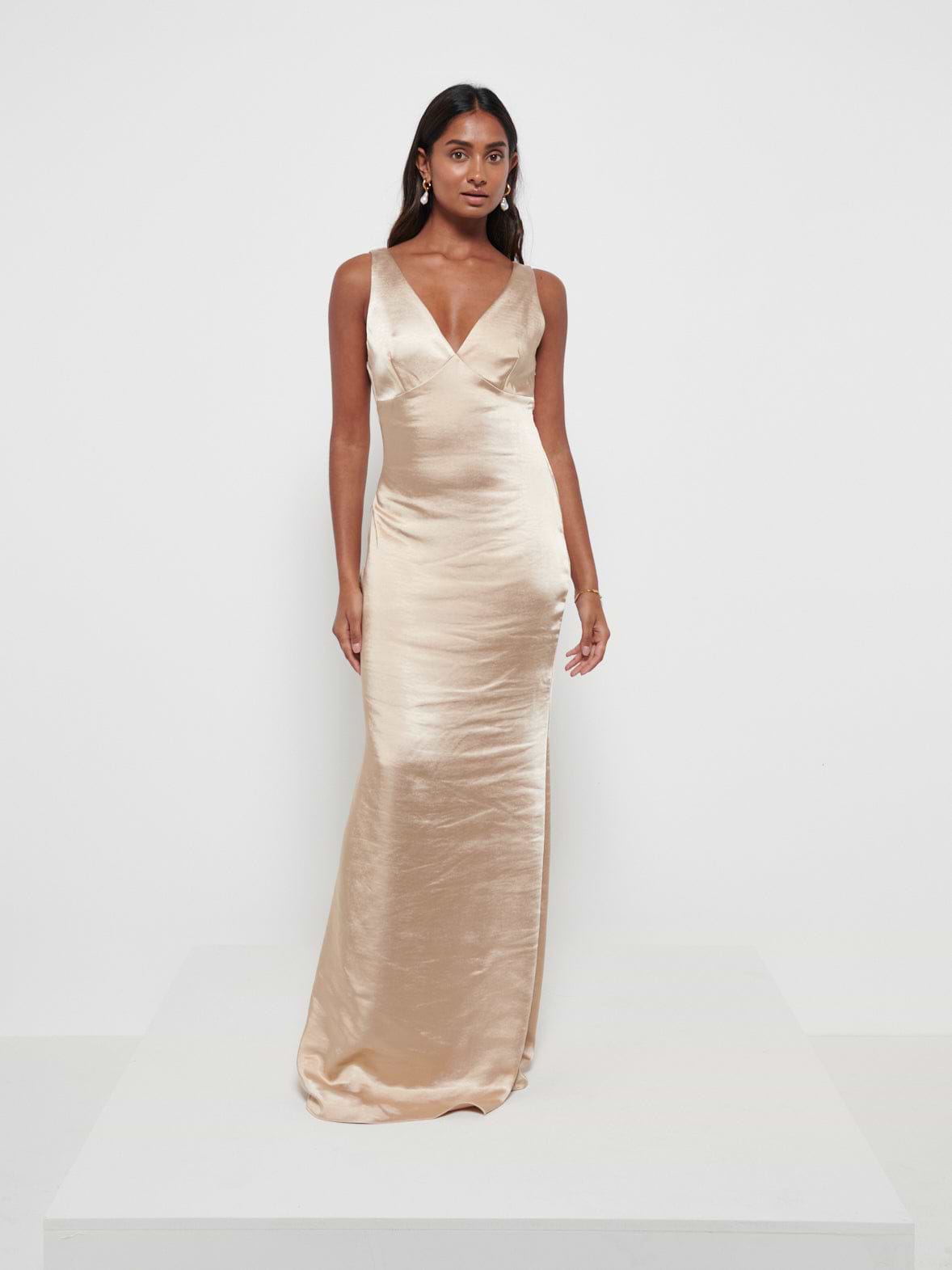 Piper Maxi Bridesmaid Dress - Matte Bronze