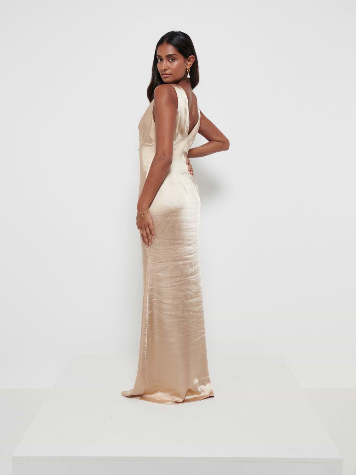 Piper Maxi Bridesmaid Dress - Matte Bronze