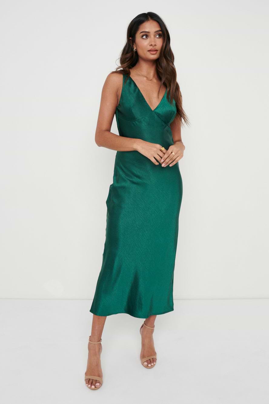 Piper Midi Dress - Emerald Green