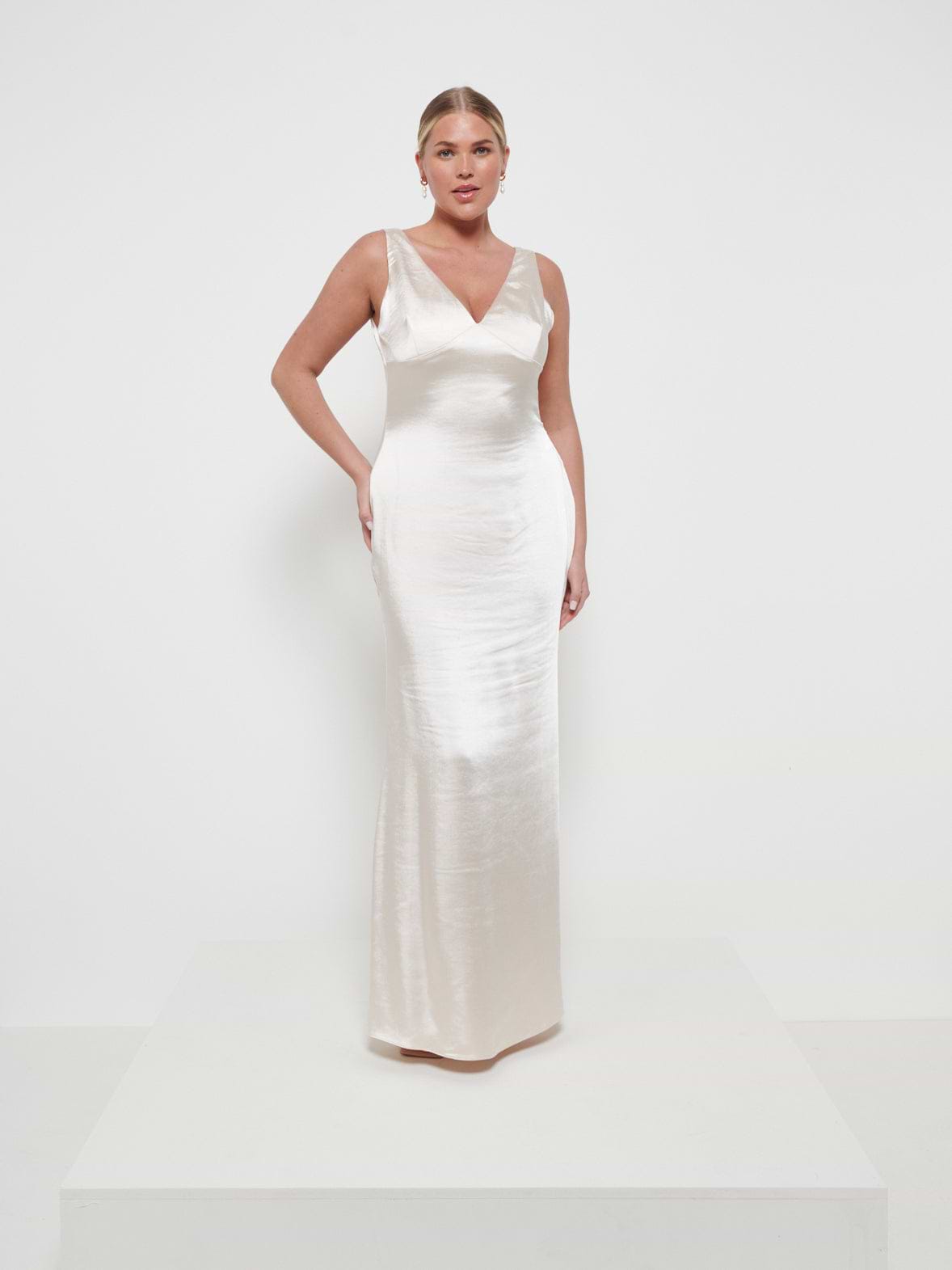 Piper Maxi Bridesmaid Dress - Matte Champagne