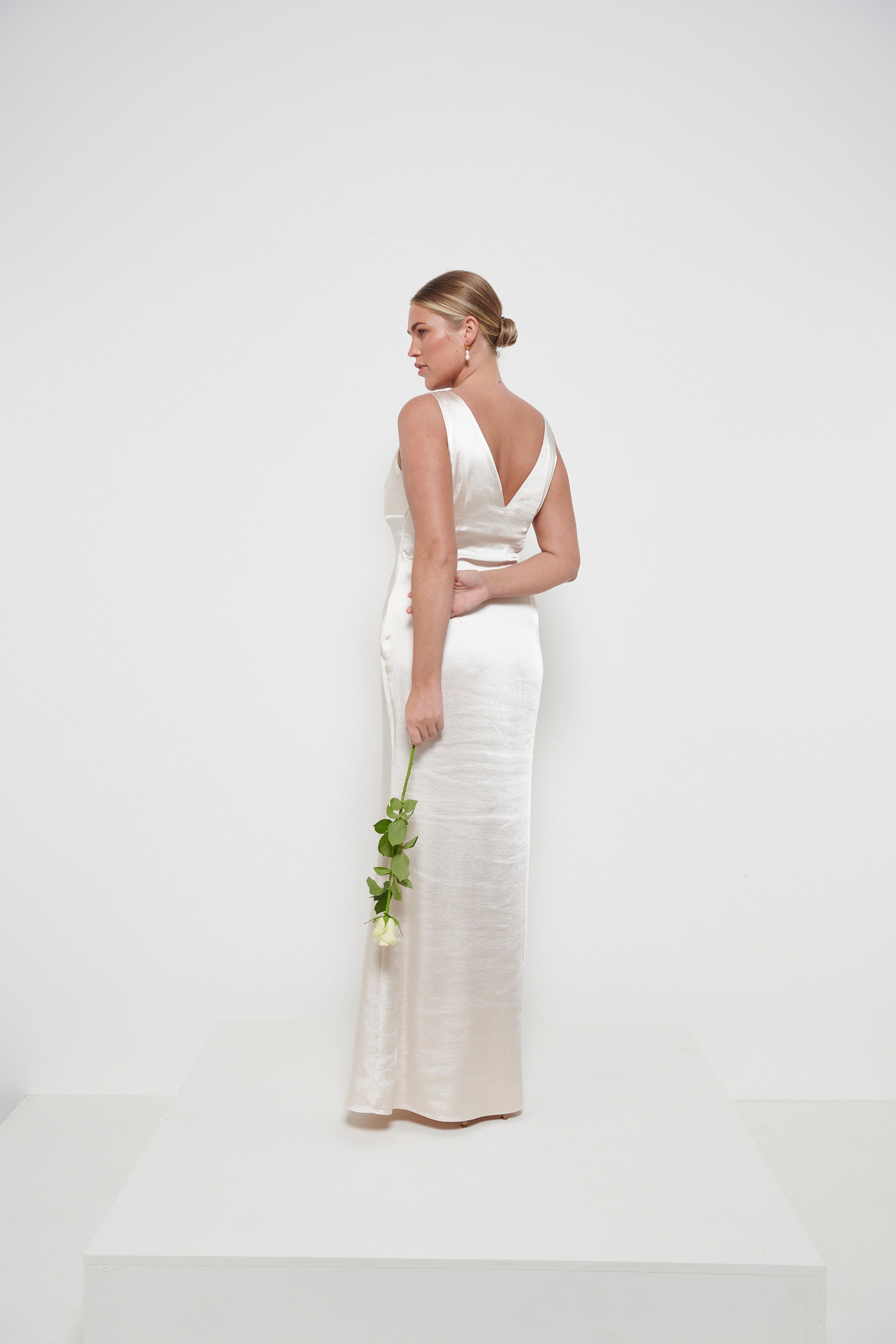 Piper Maxi Bridesmaid Dress - Matte Champagne