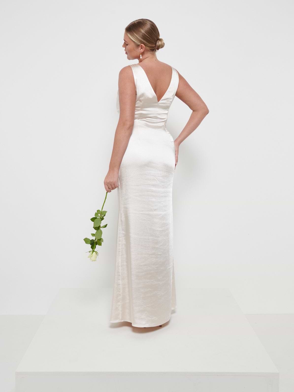 Piper Maxi Bridesmaid Dress - Matte Champagne