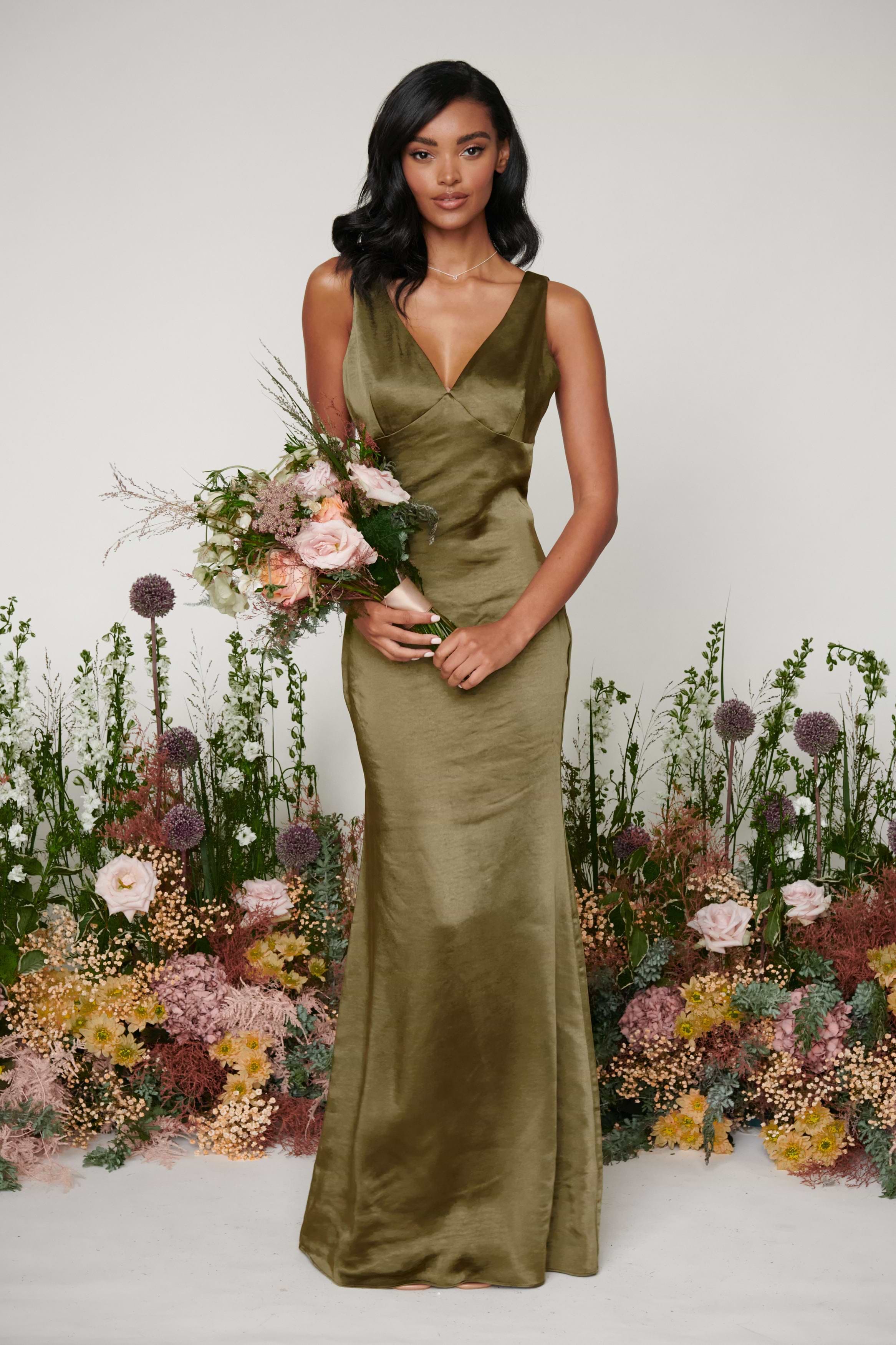 Piper Maxi Bridesmaid Dress - Matte Military Olive