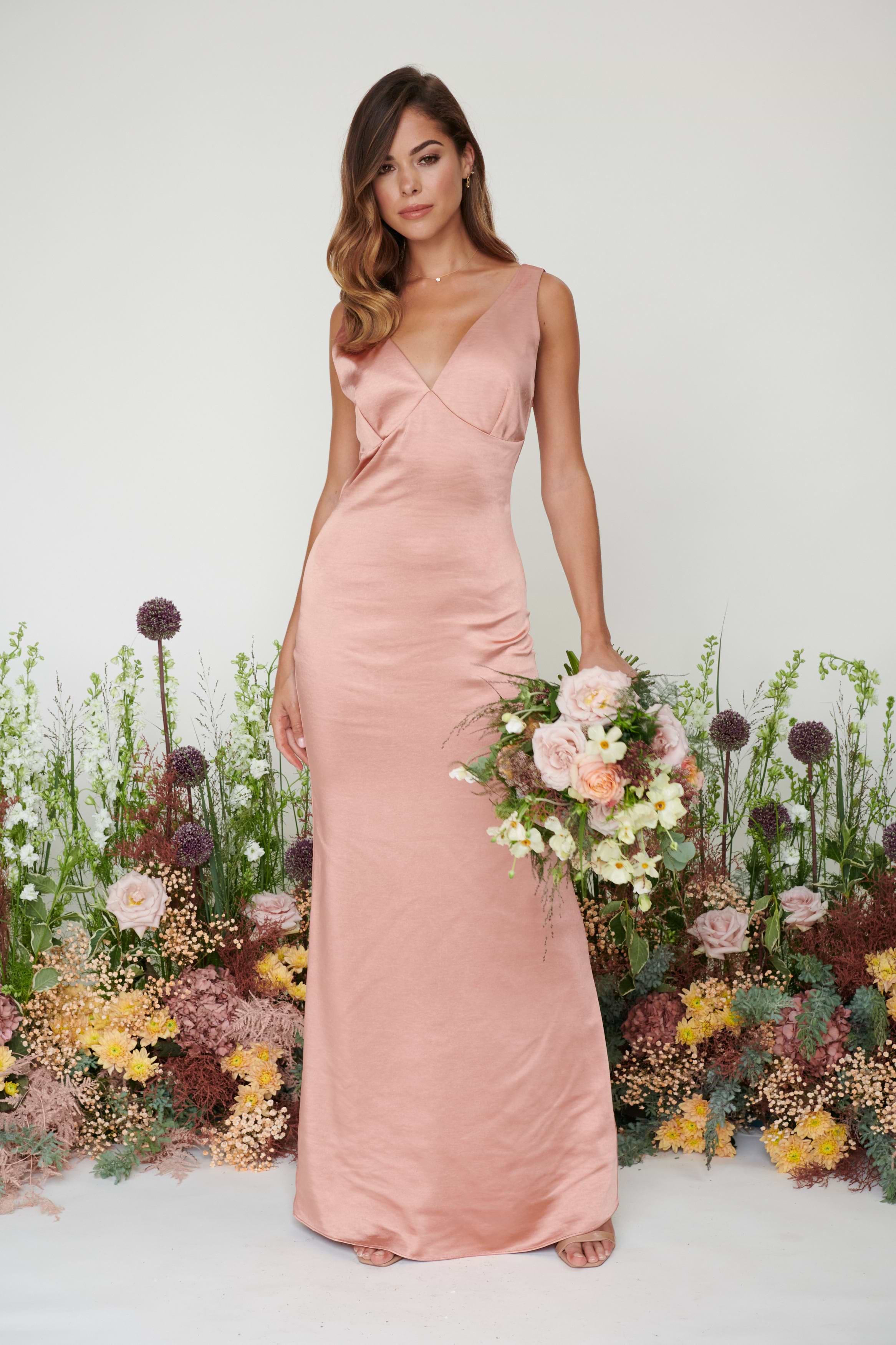 Piper Maxi Bridesmaid Dress - Matte Tan Blush