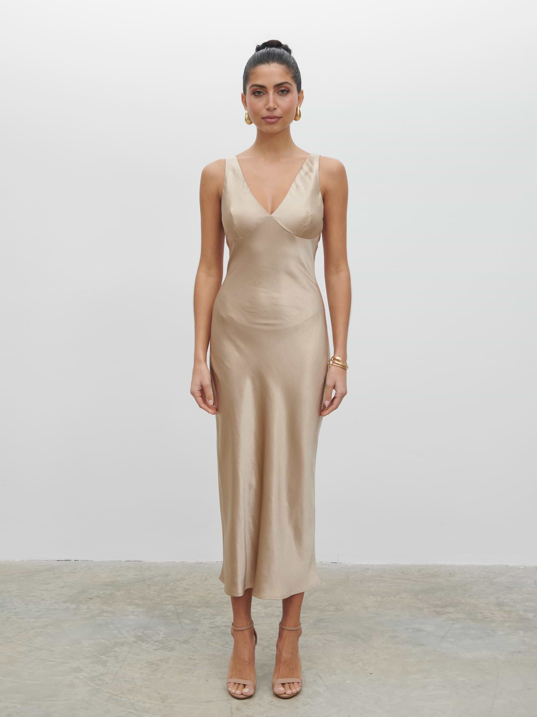 Piper Midaxi Dress - Gold