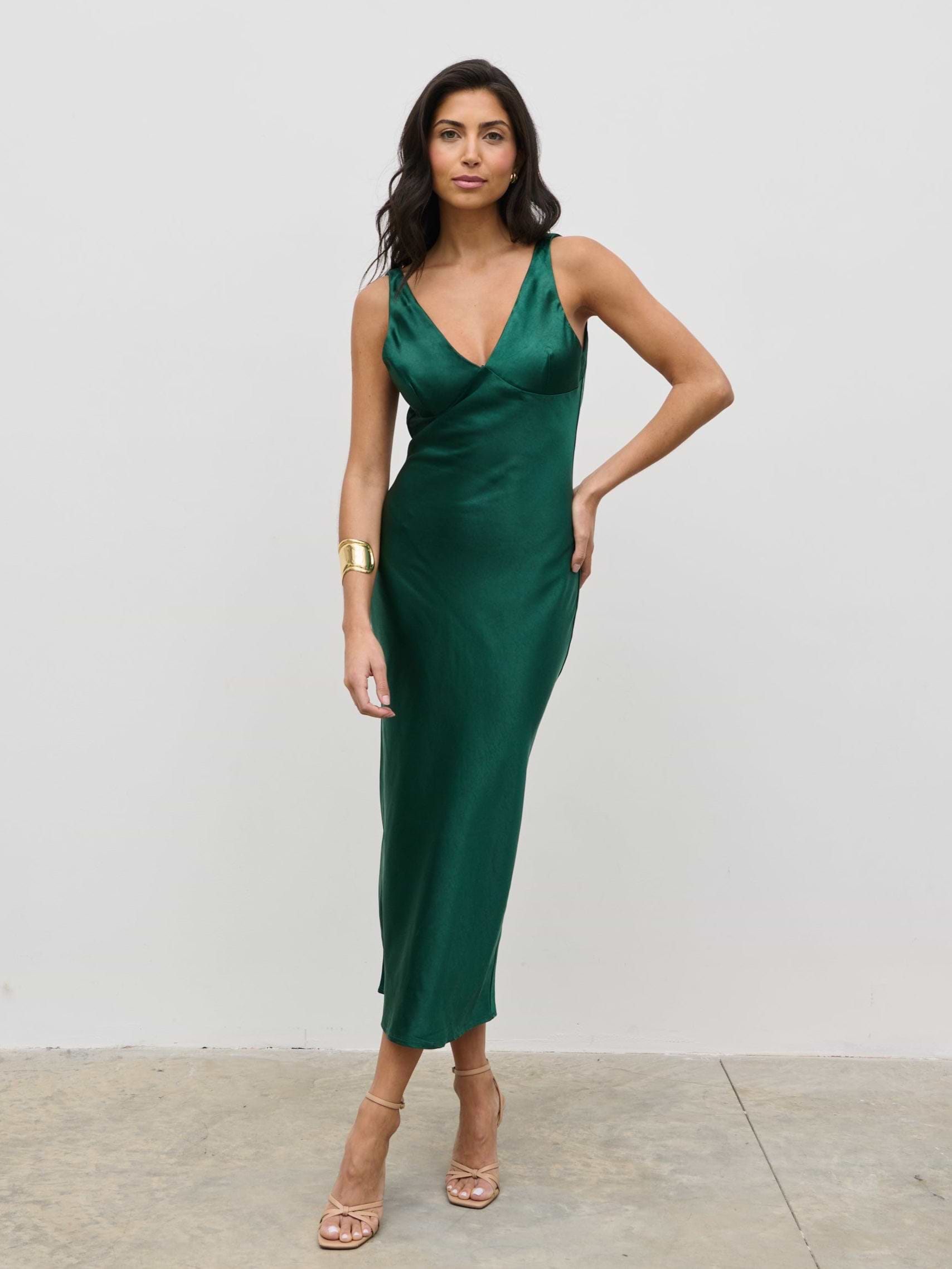 Piper Midi Dress - Emerald Green