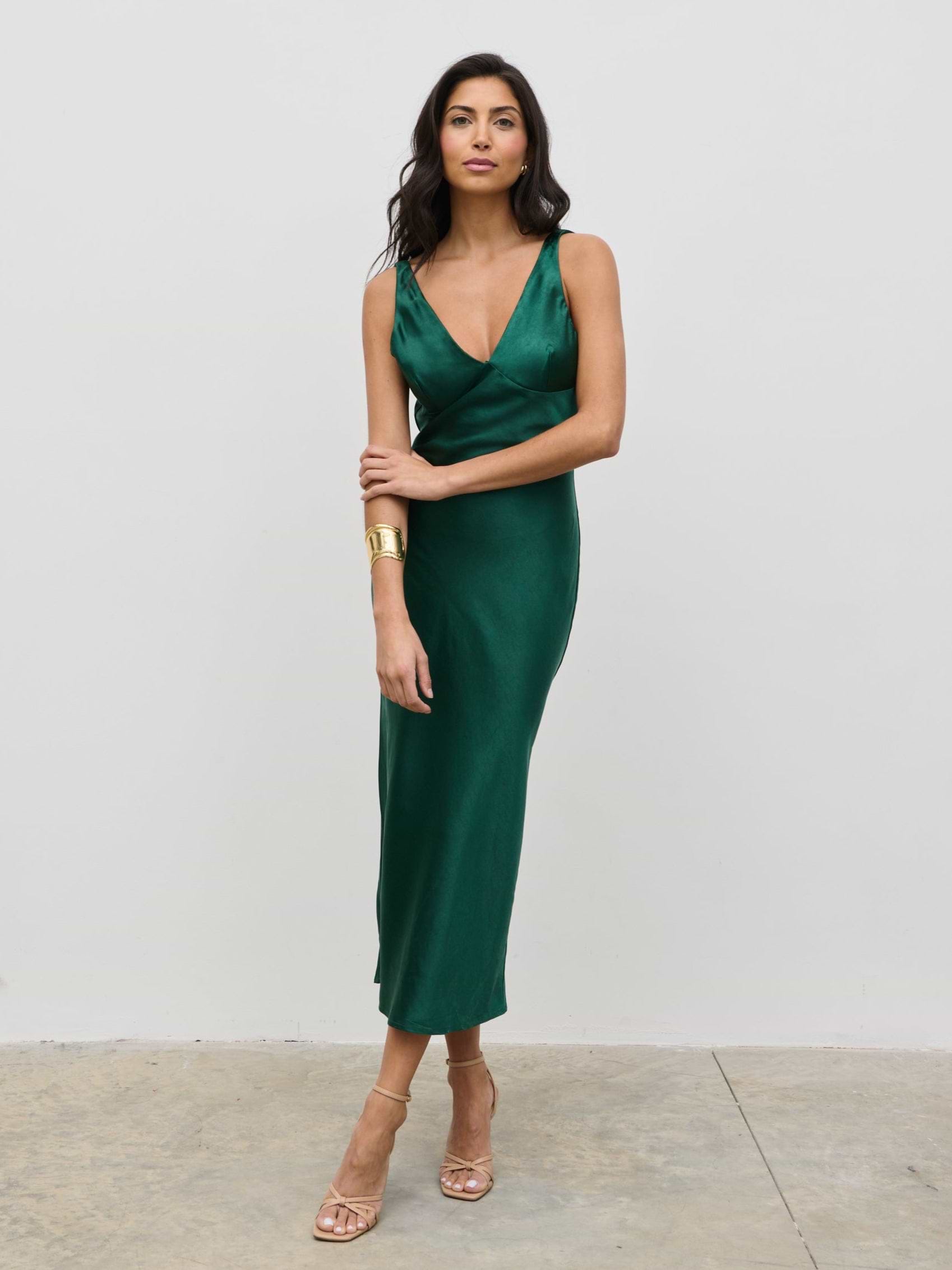 Piper Midi Dress - Emerald Green