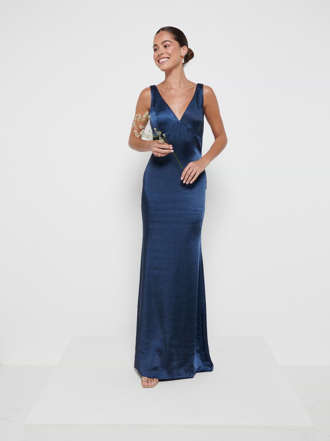 Piper Maxi Bridesmaid Dress - Matte Navy