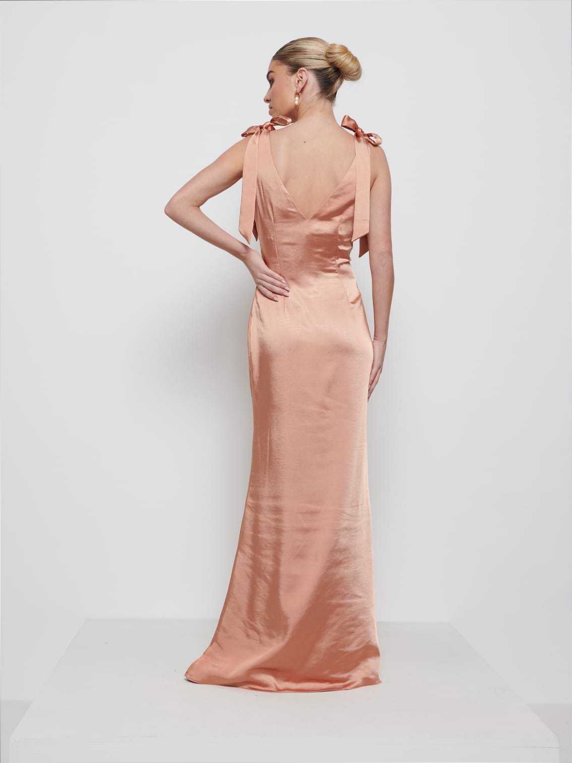 Piper Tie Maxi Bridesmaid Dress - Cinnamon