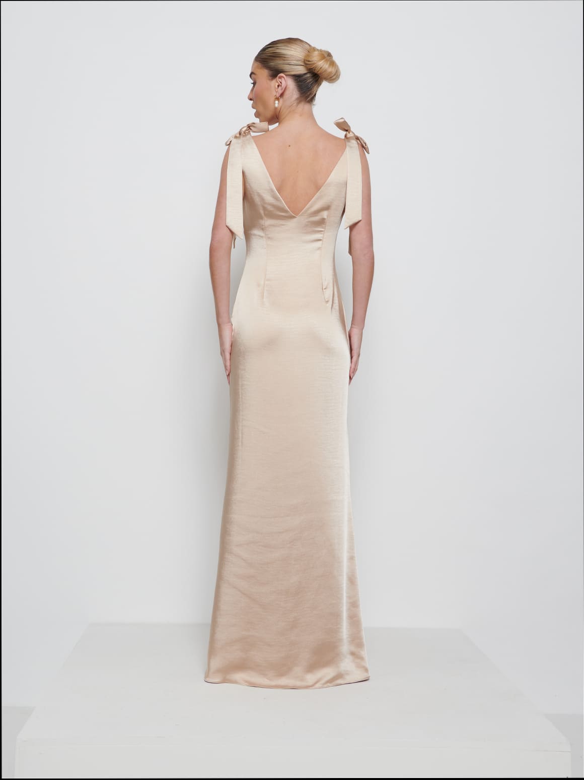 Piper Tie Maxi Bridesmaid Dress - Bronze
