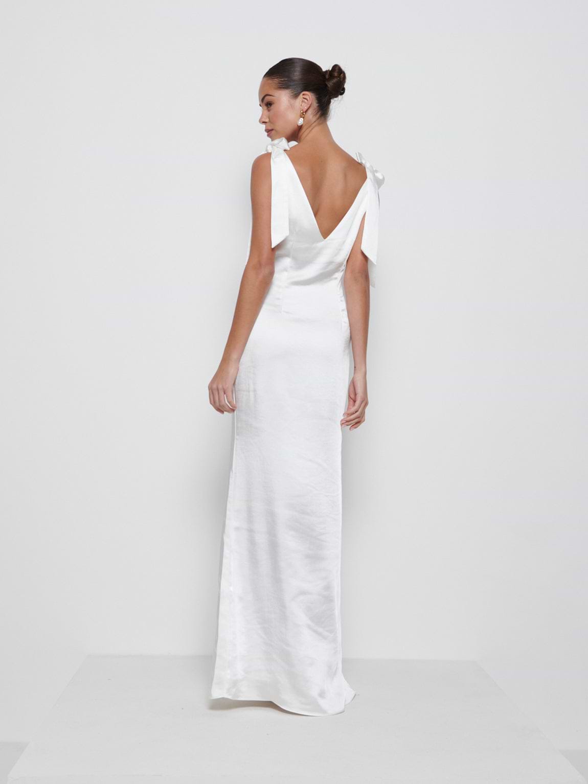 Piper Tie Maxi Bridesmaid Dress - Ivory