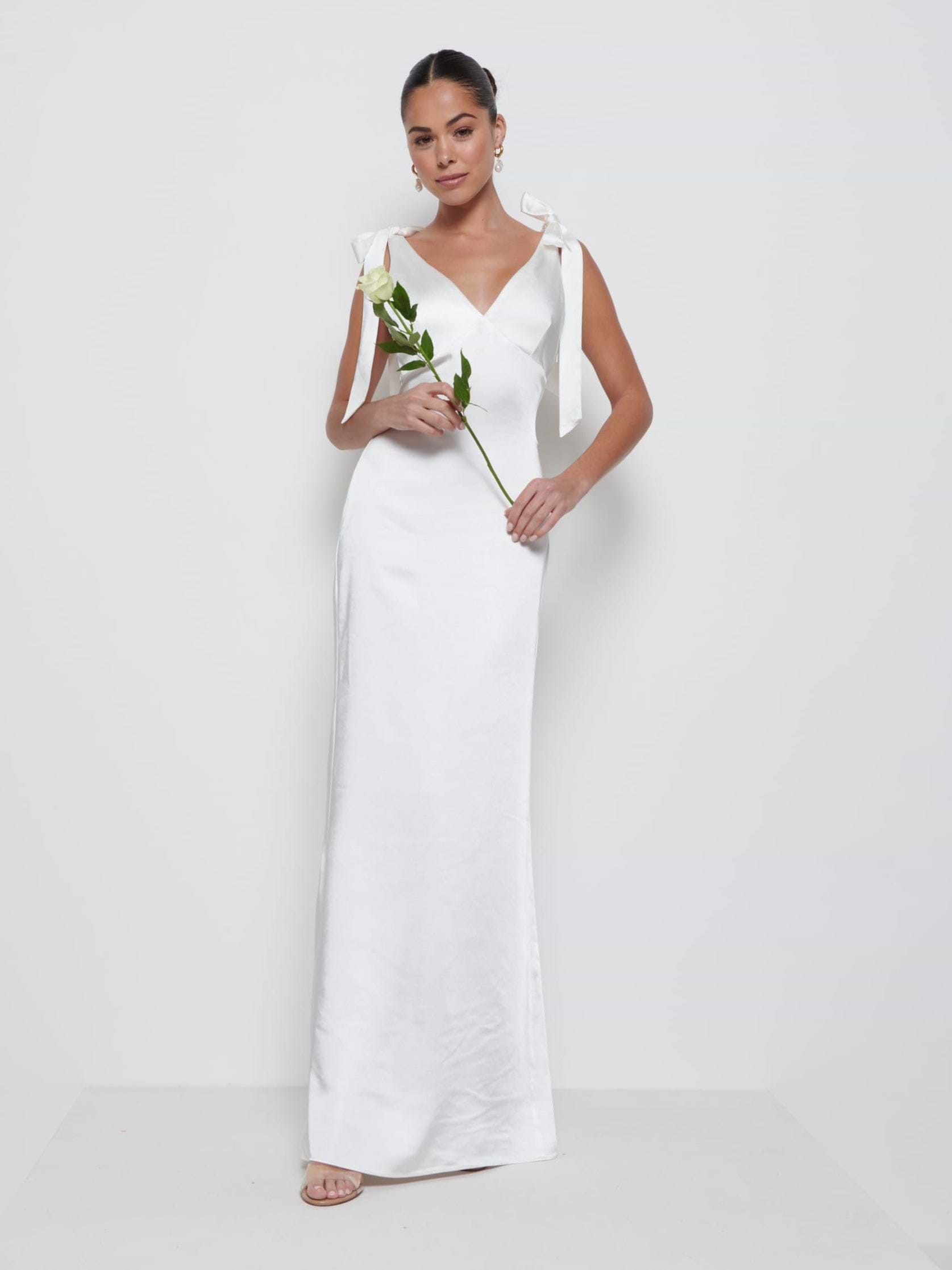 Piper Tie Maxi Bridesmaid Dress - Ivory