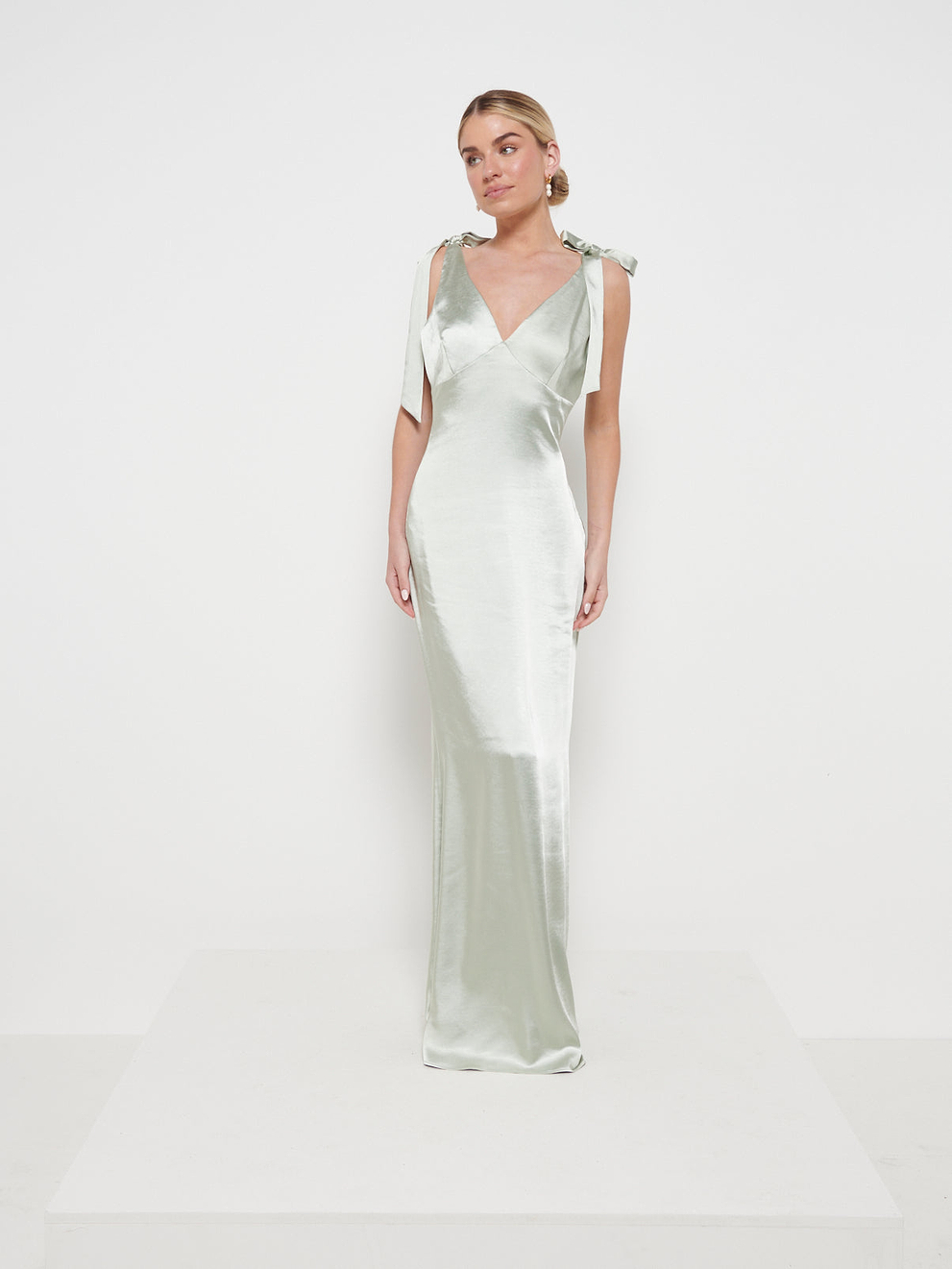 Piper Tie Maxi Bridesmaid Dress - Matte Sage