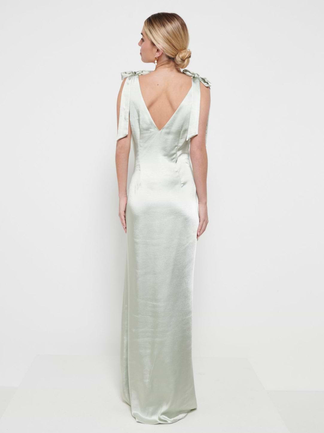 Piper Tie Maxi Bridesmaid Dress - Matte Sage