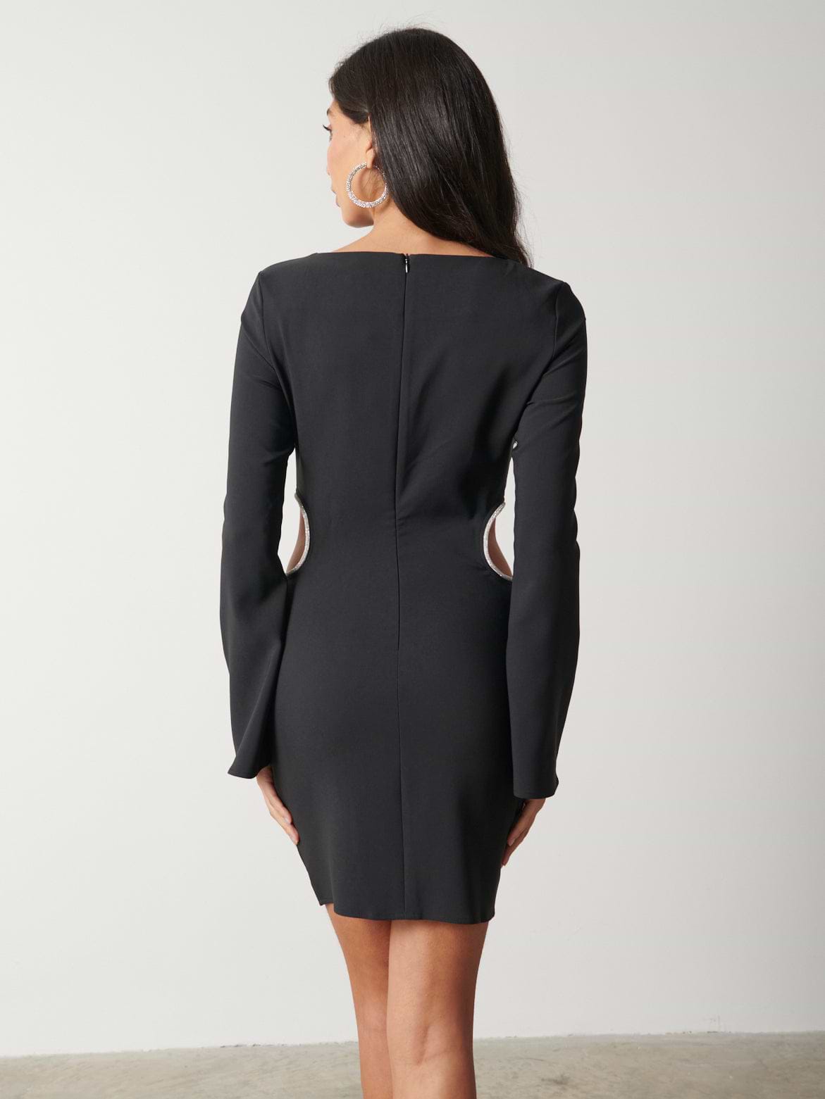 Reina Embellished Cut Out Mini Dress - Black