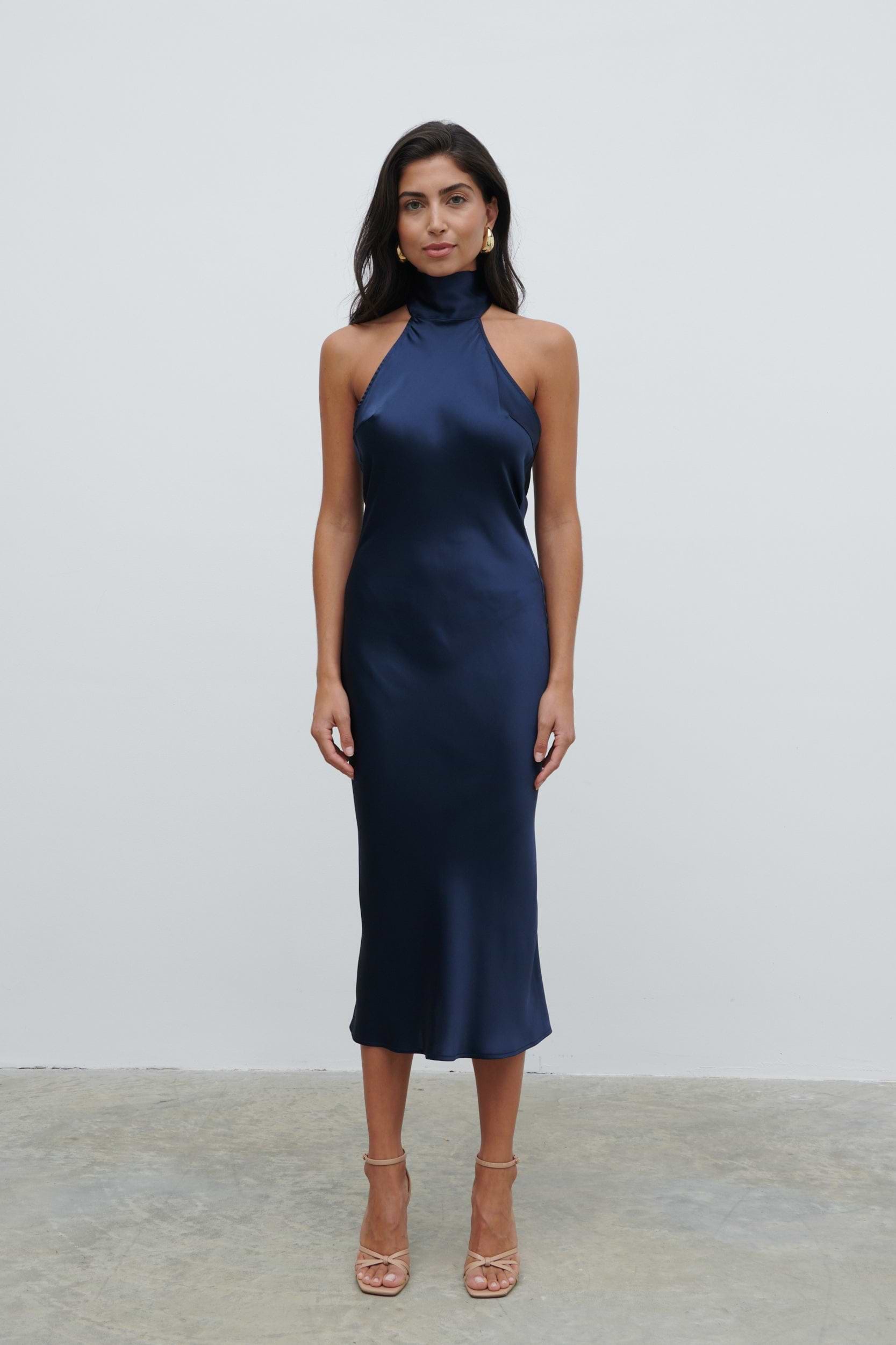 Raleigh Cowl Back Dress - Midnight Navy