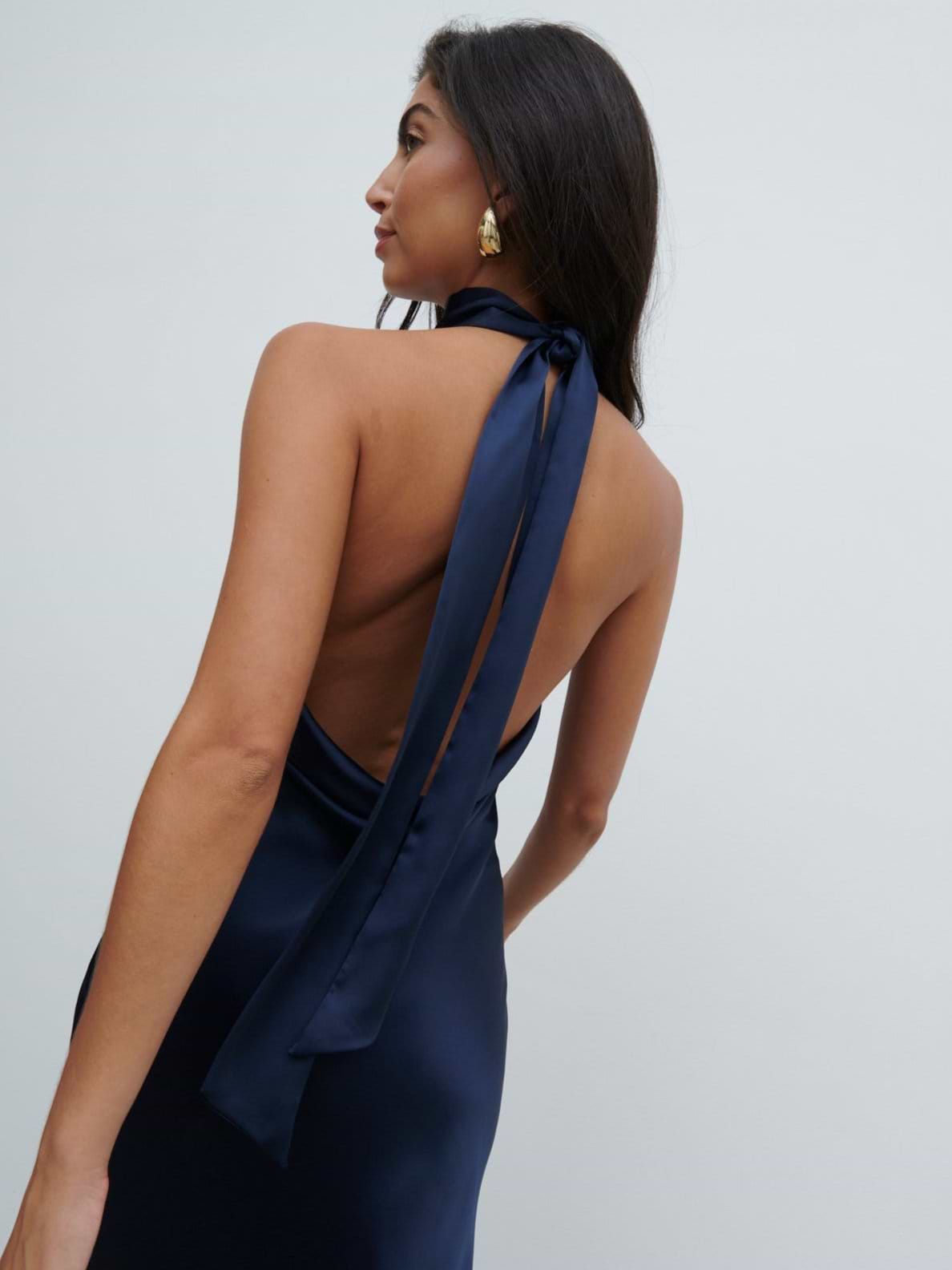 Raleigh Cowl Back Dress - Midnight Navy