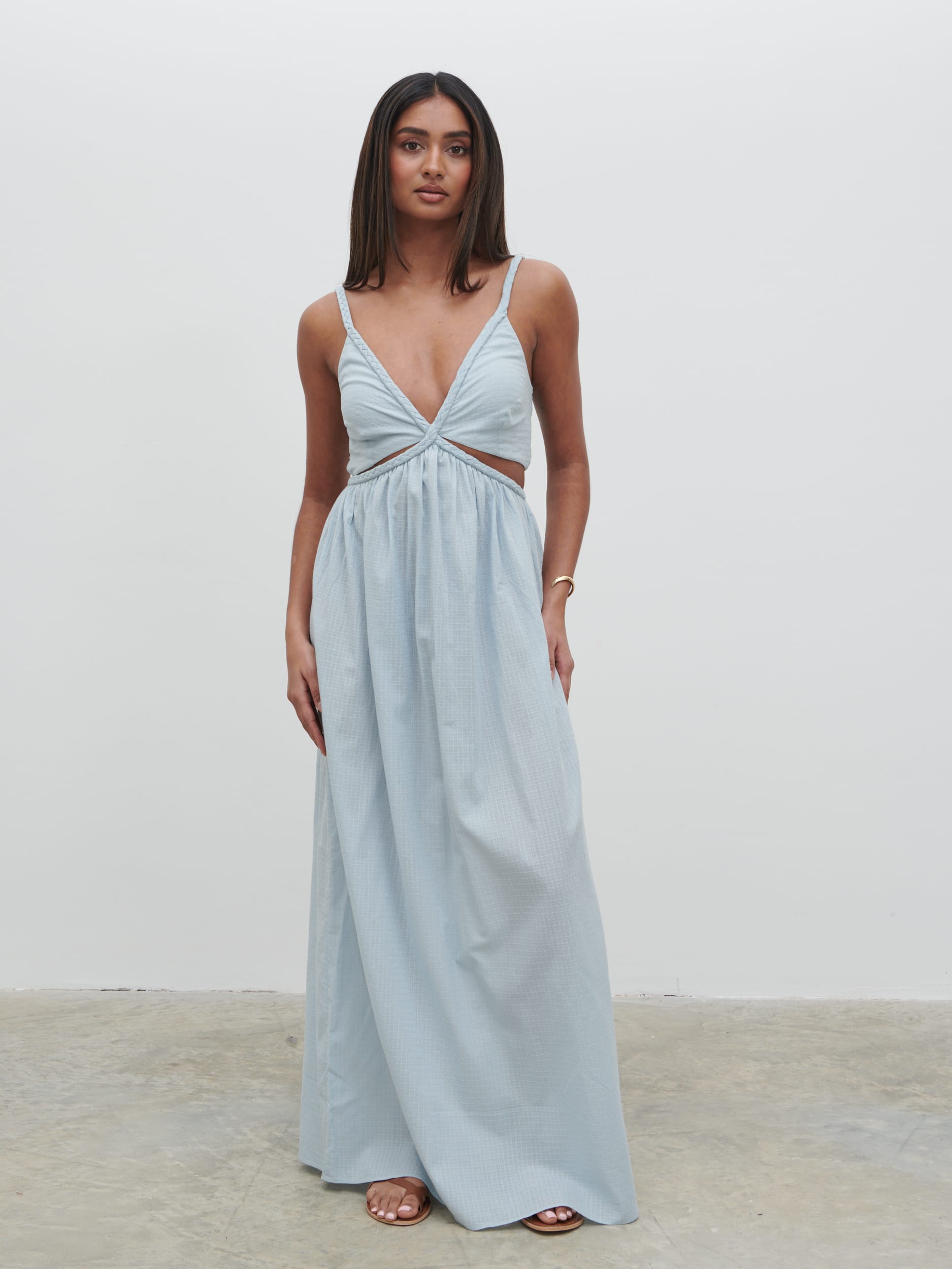 Ramona Cut Out Maxi Dress - Powder Blue