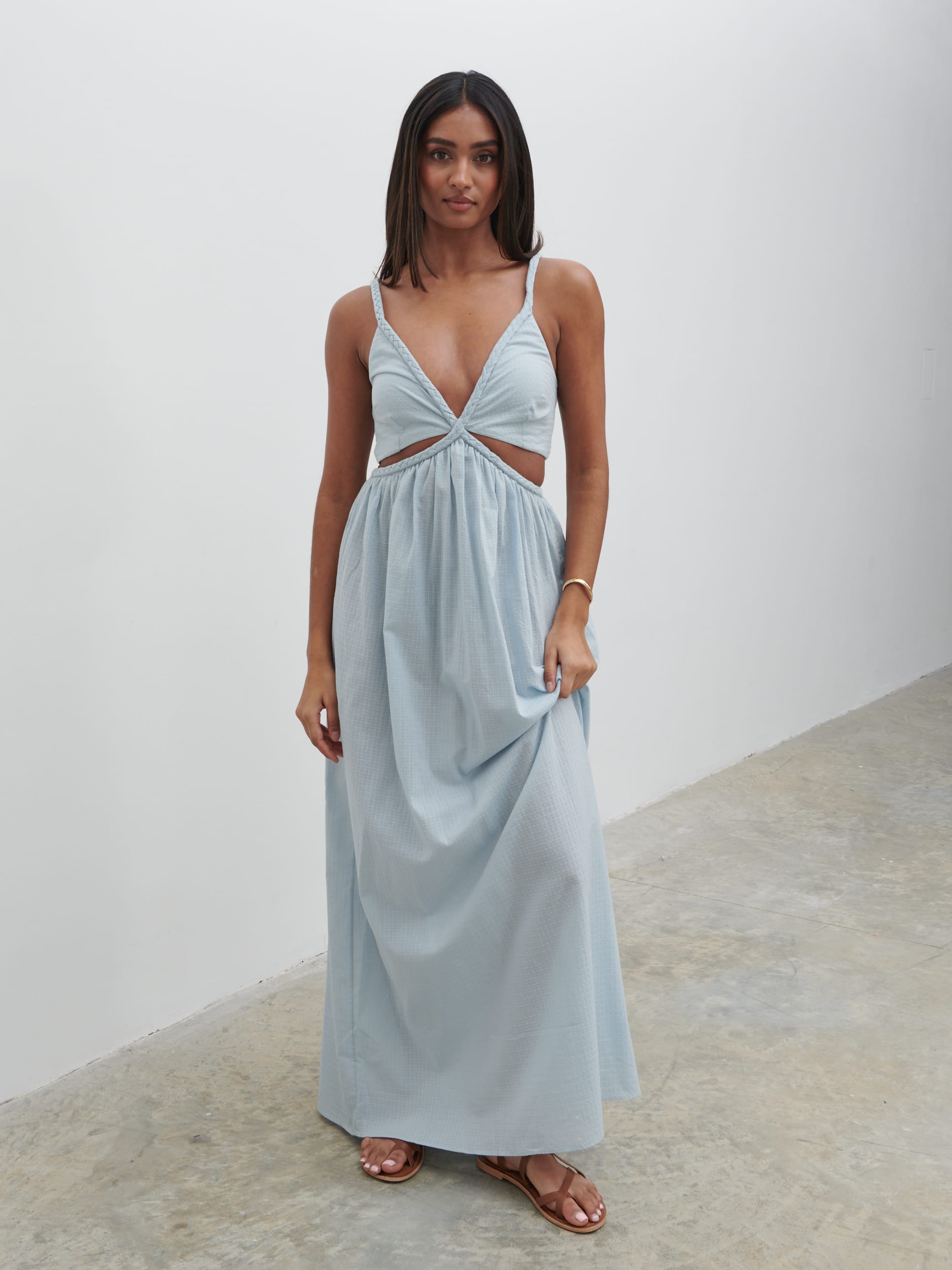 Ramona Cut Out Maxi Dress - Powder Blue