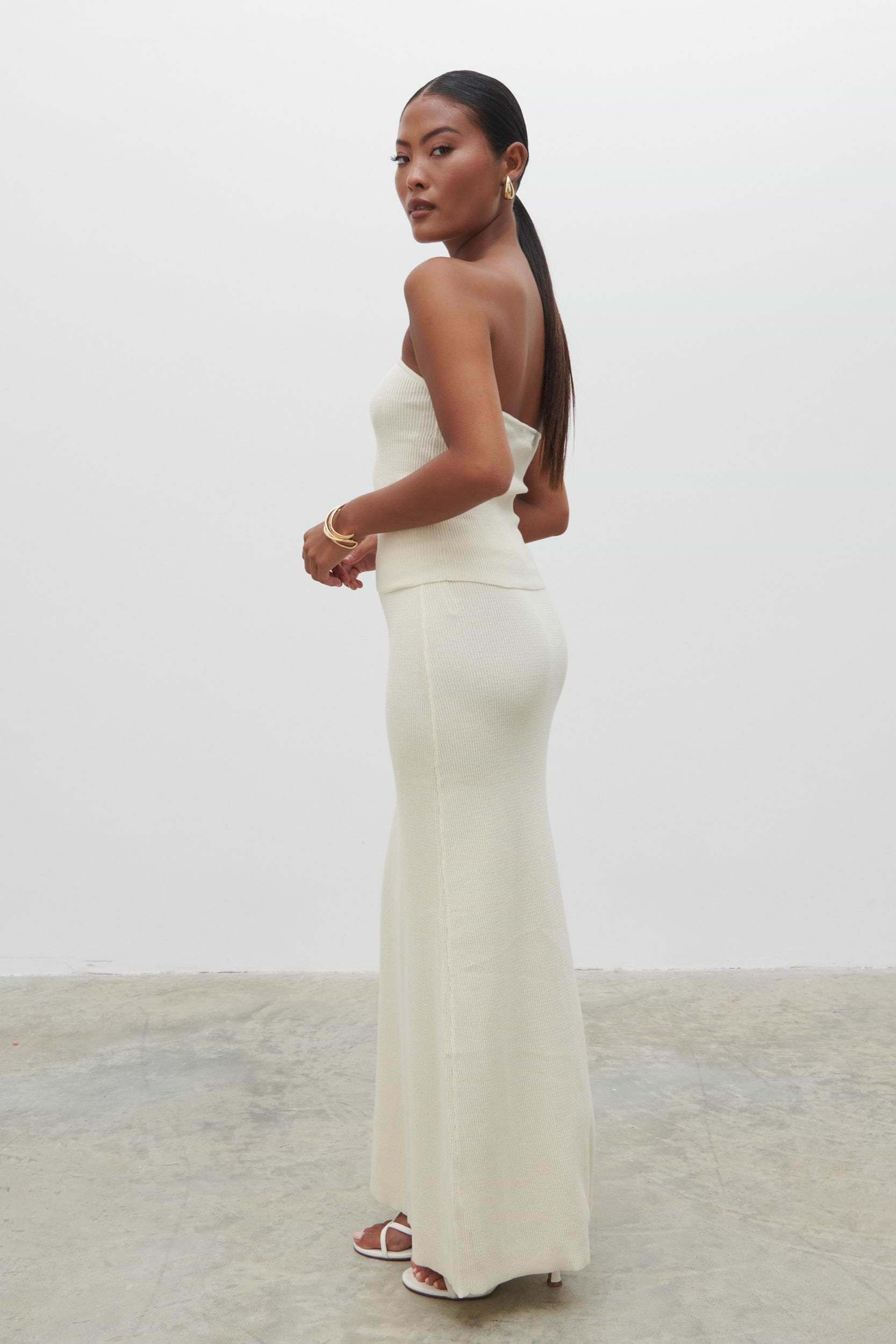 Reese Bandeau Knit Top - Cream