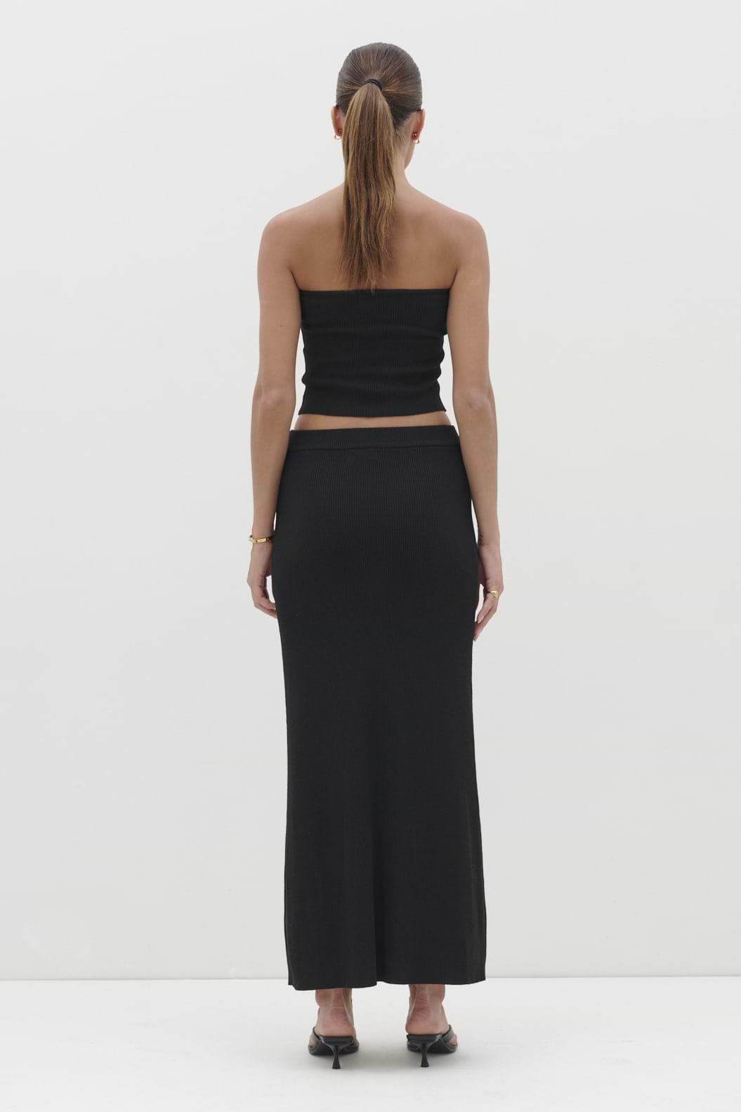 Reese Bandeau Knit Top - Black