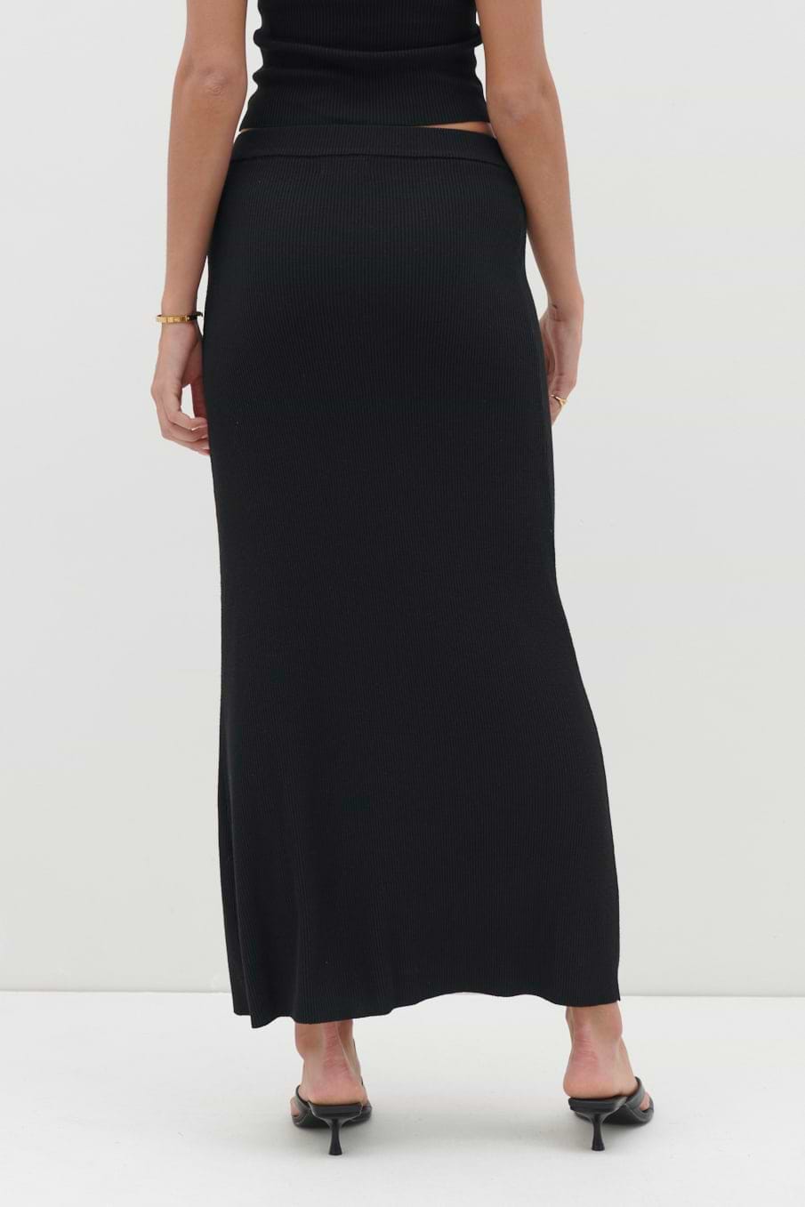 Reese Midaxi Knit Skirt - Black