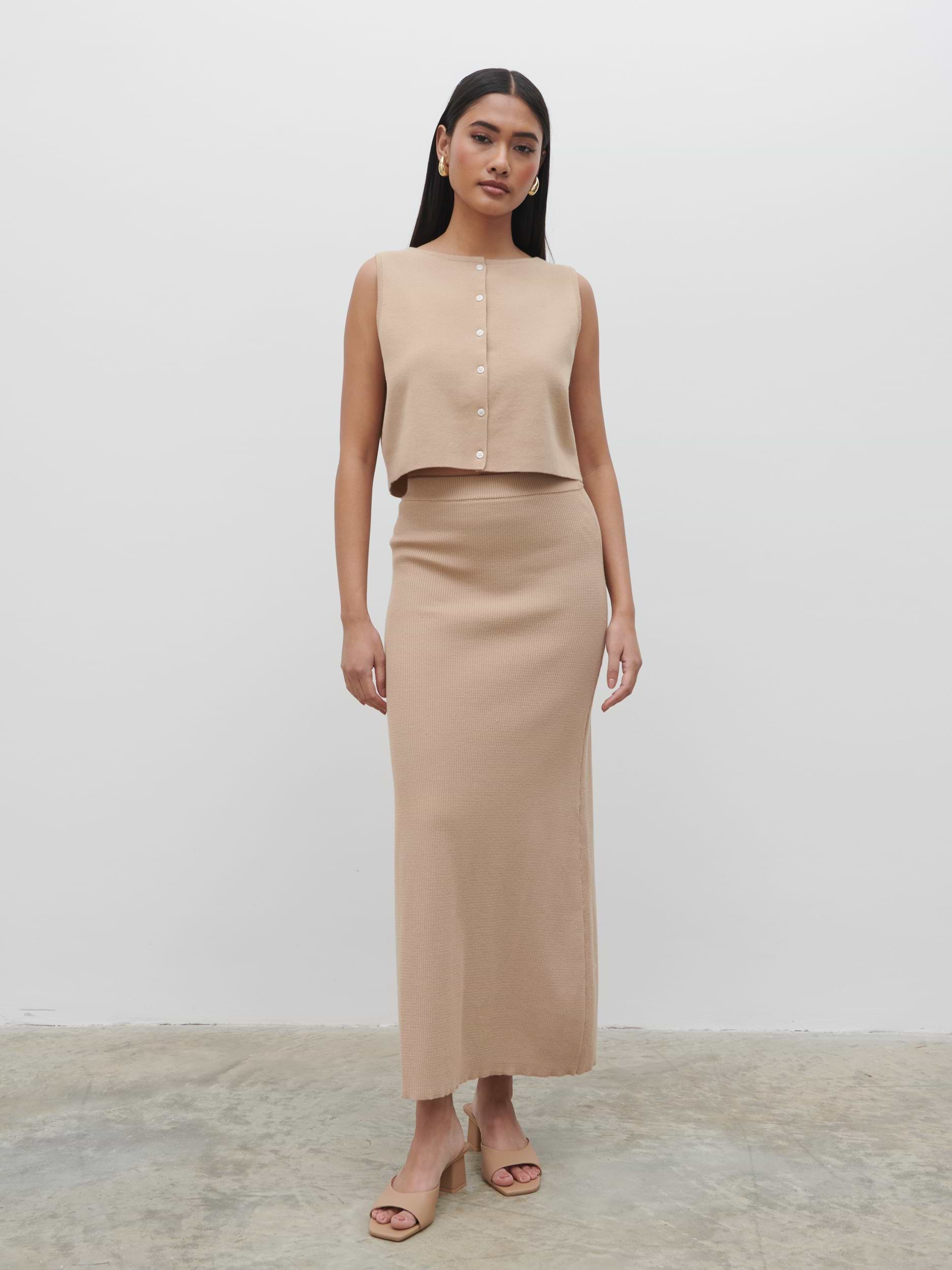 Reese Knit Waistcoat - Beige