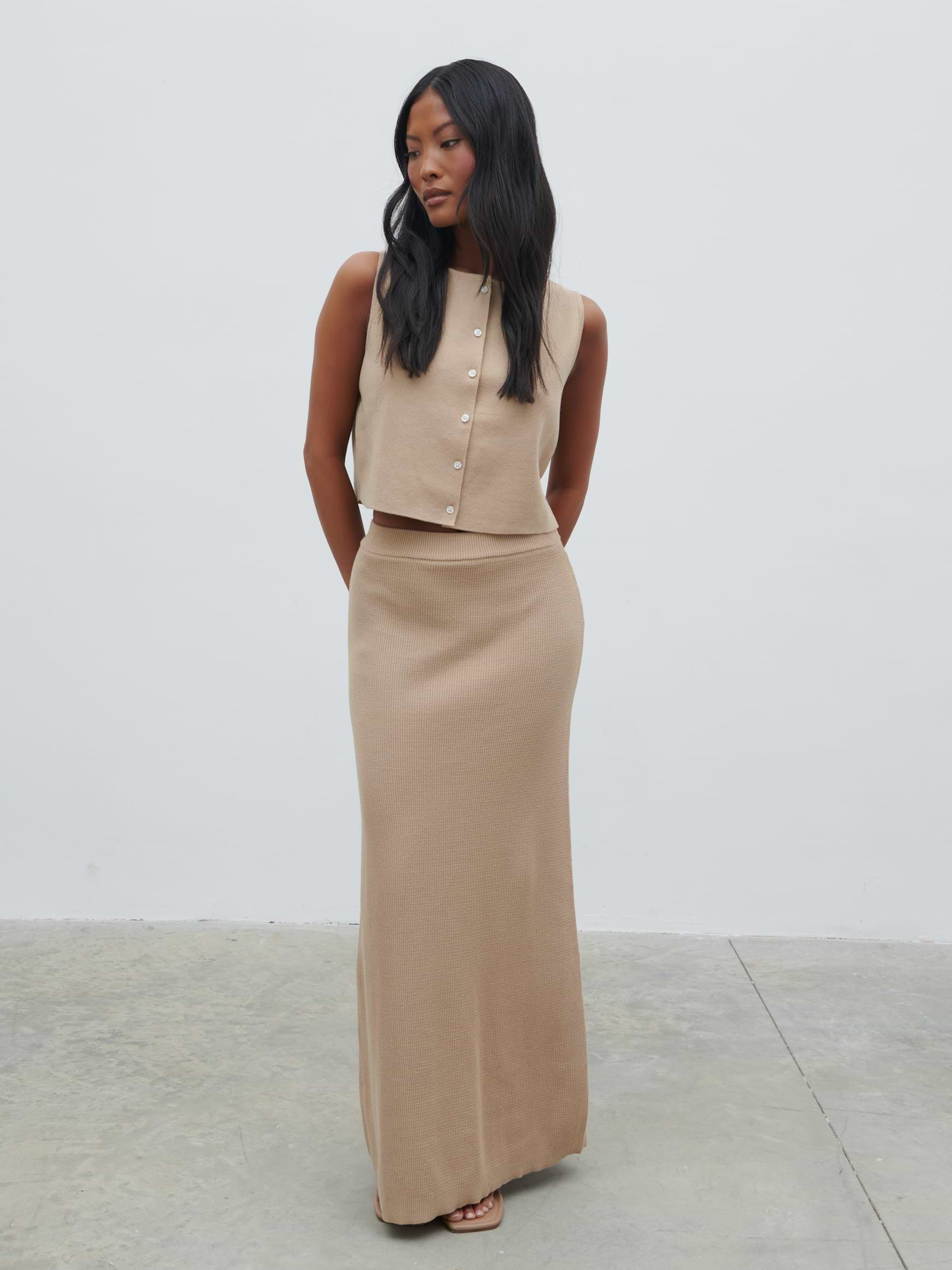 Formal Beige Skirt Outfit Beige Formal Cotton Skirt Suits For