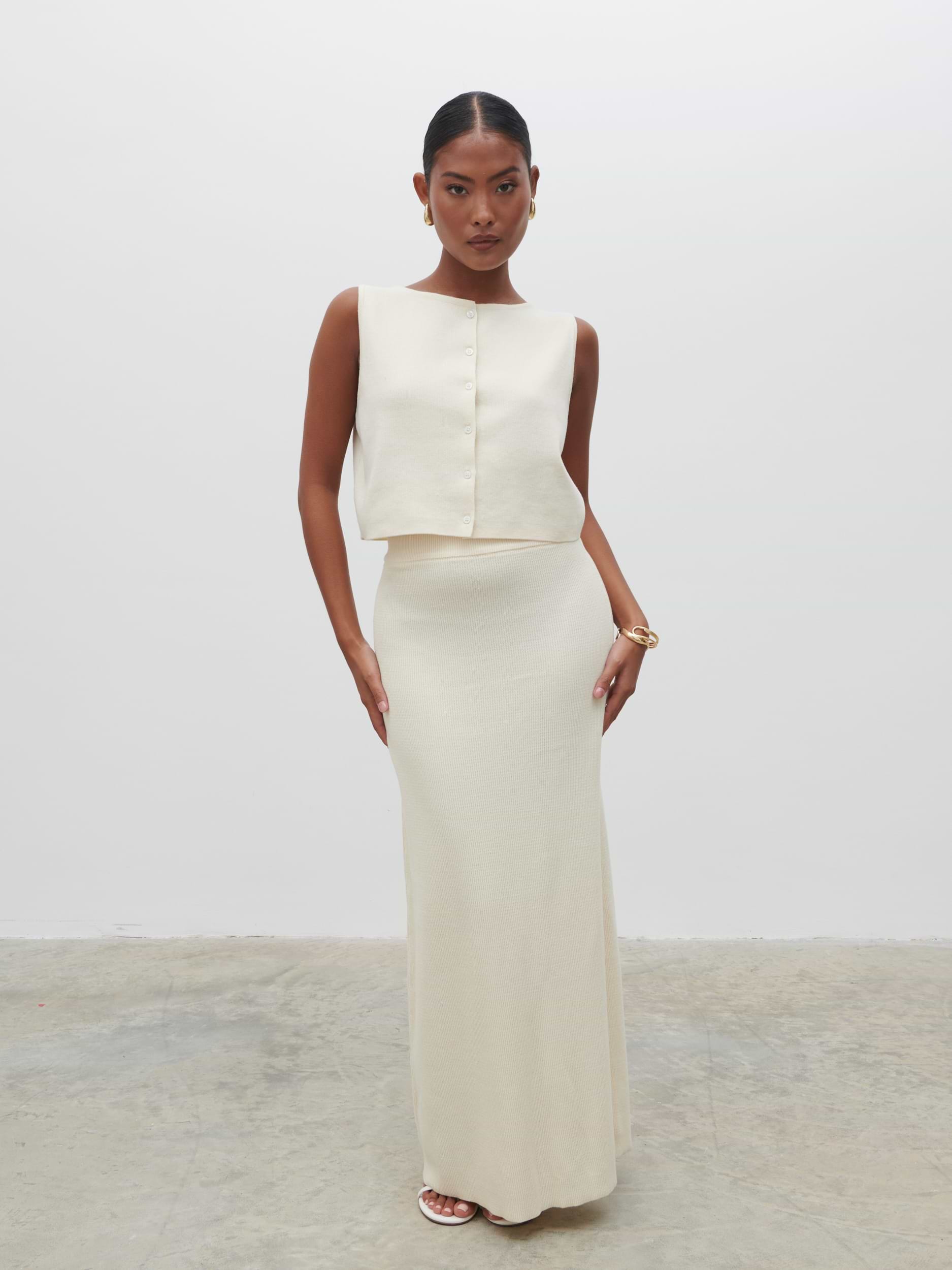 Reese Knit Waistcoat - Cream