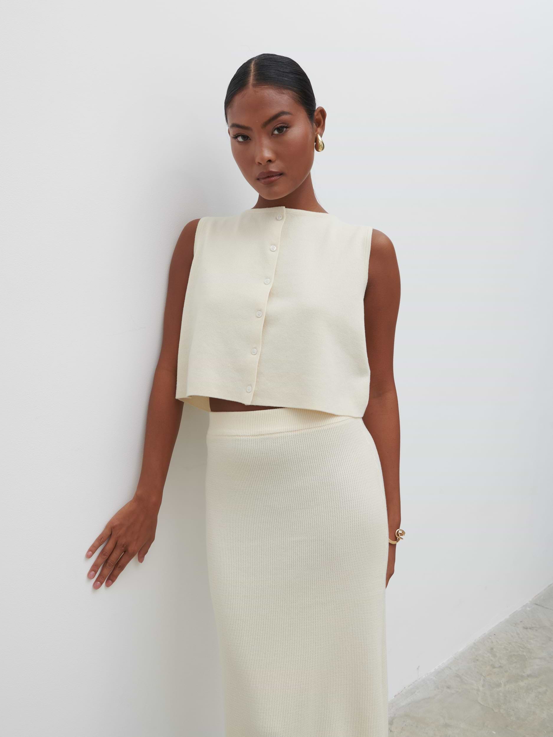 Reese Knit Waistcoat - Cream