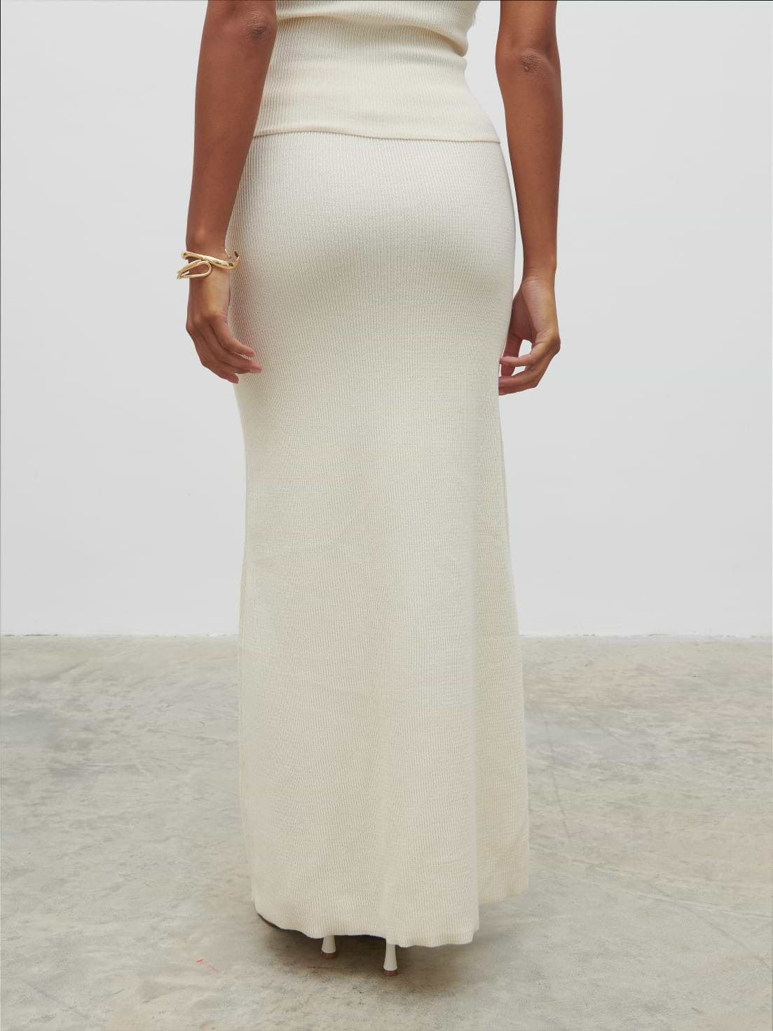Reese Midaxi Knit Skirt - Cream