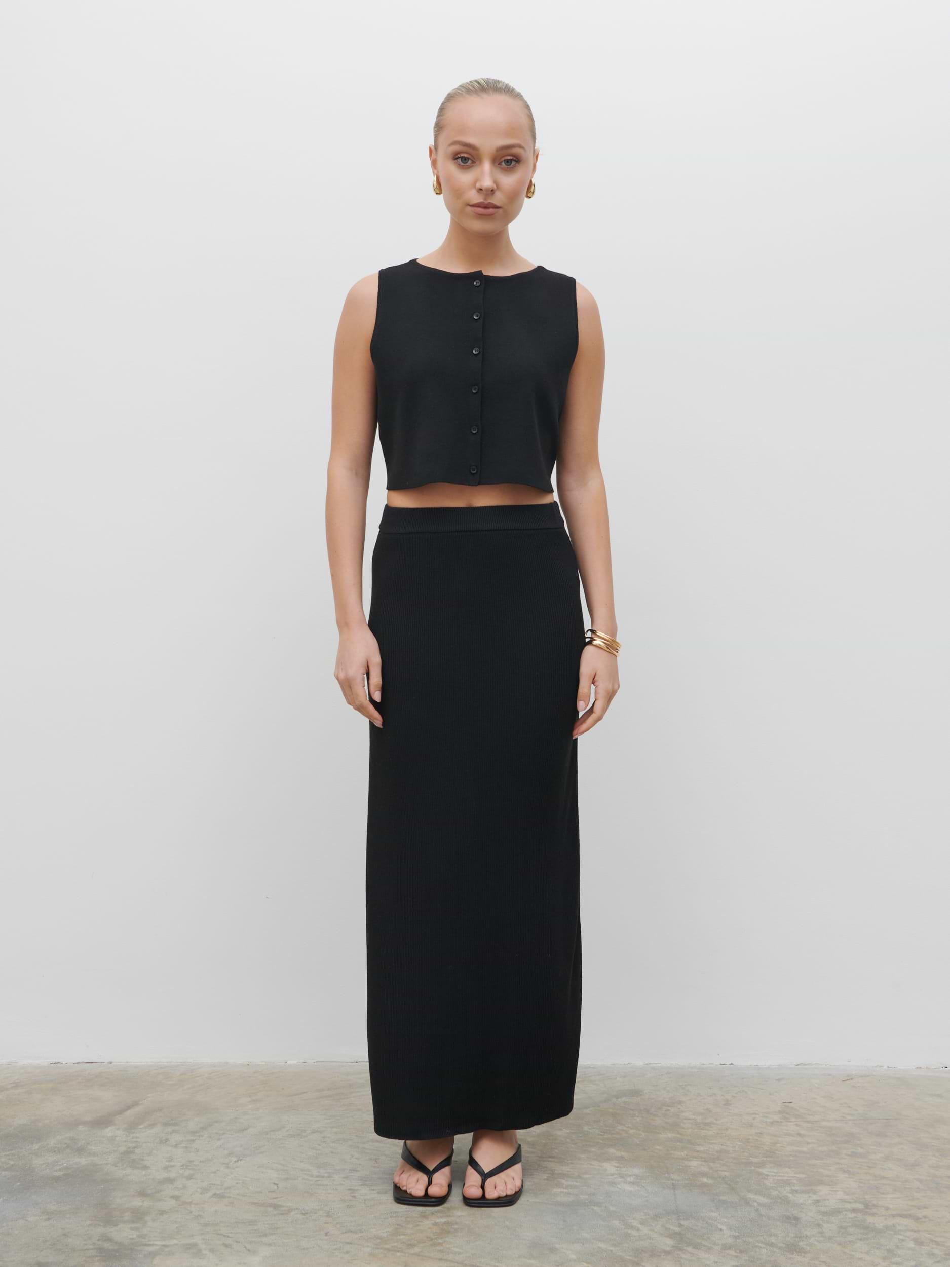 Reese Knit Waistcoat - Black